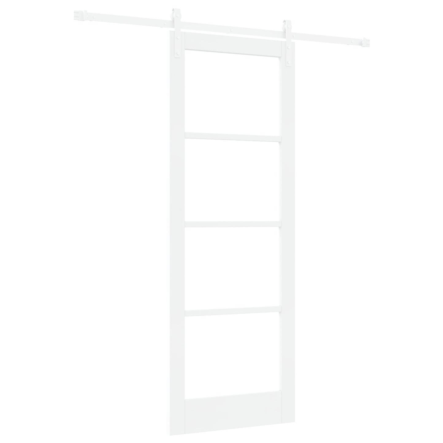 Sliding Door with Hardware Set 'ORKDAL'White Solid Wood & Glass, vidaXL Interior Door with Glass 'ORKDAL'White 78x211x4 cm
