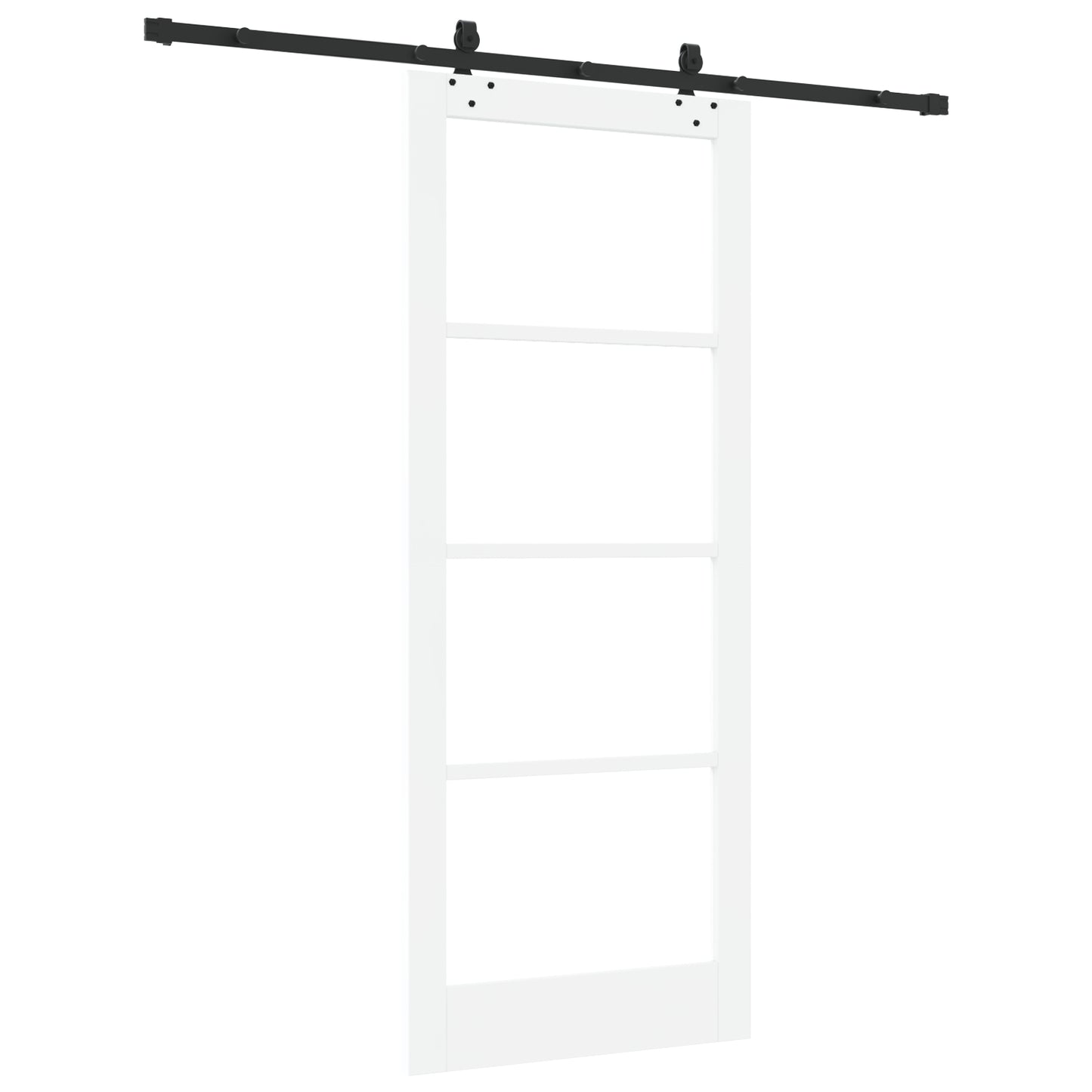 Sliding Door with Hardware Set 'ORKDAL'White Solid Wood & Glass, vidaXL Interior Door with Glass 'ORKDAL'White 86x211x4 cm