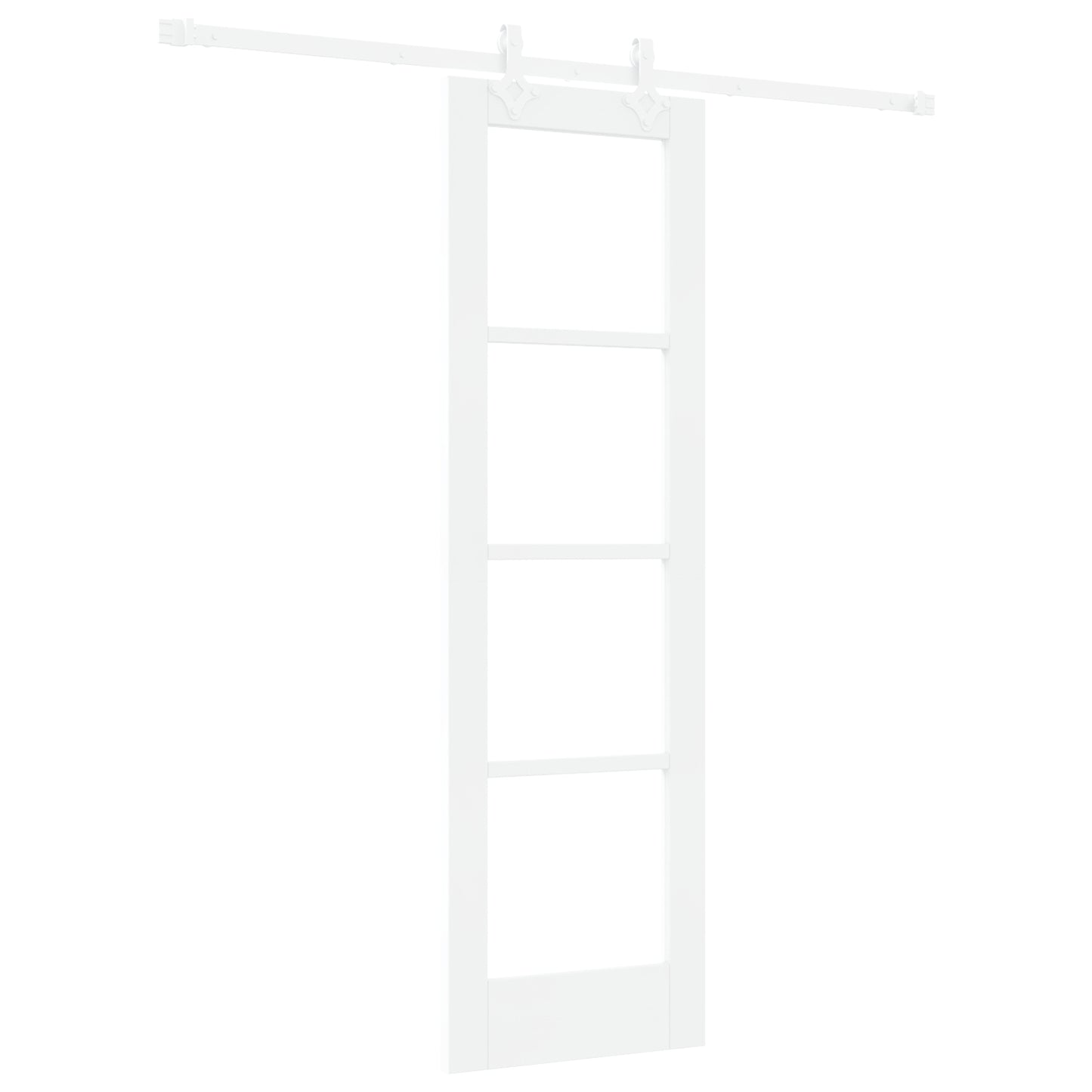 Sliding Door with Hardware Set White 61x198.5 cm Solid Wood Pine, vidaXL Interior Door with Glass 'ORKDAL'White 61x198.5x4 cm