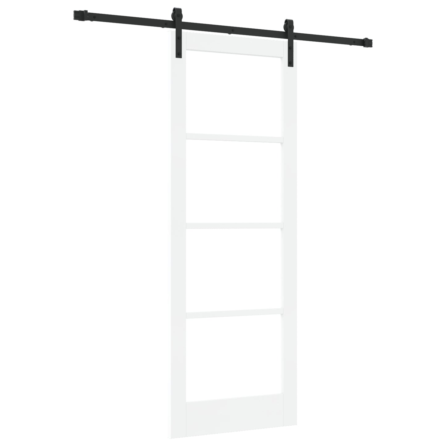 Sliding Door with Hardware Set 'ORKDAL'White Solid Wood & Glass, vidaXL Interior Door with Glass 'ORKDAL'White 78x211x4 cm