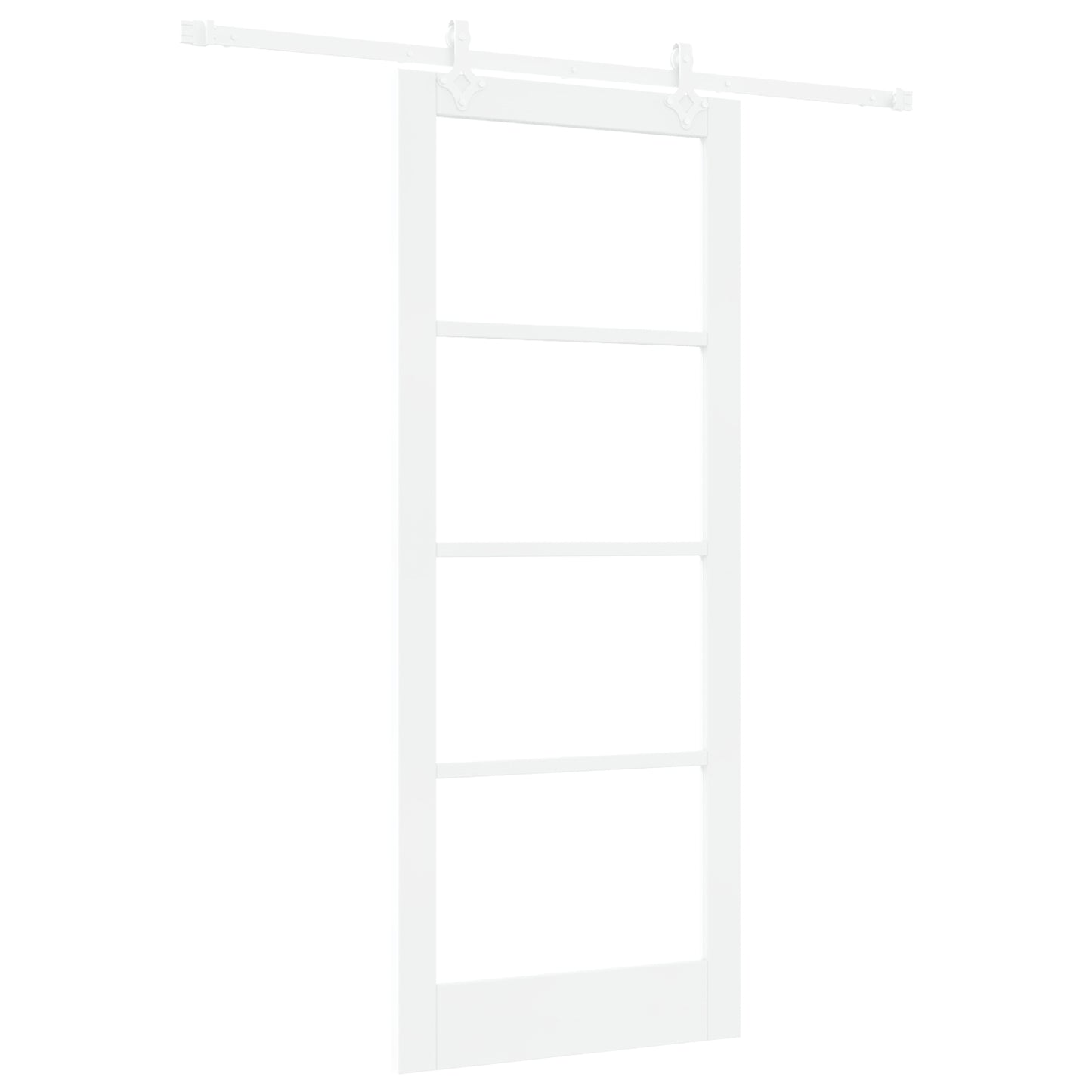 Sliding Door with Hardware Set White 86x211 cm Solid Wood Pine, vidaXL Interior Door with Glass "ORKDAL" White 86x211x4 cm