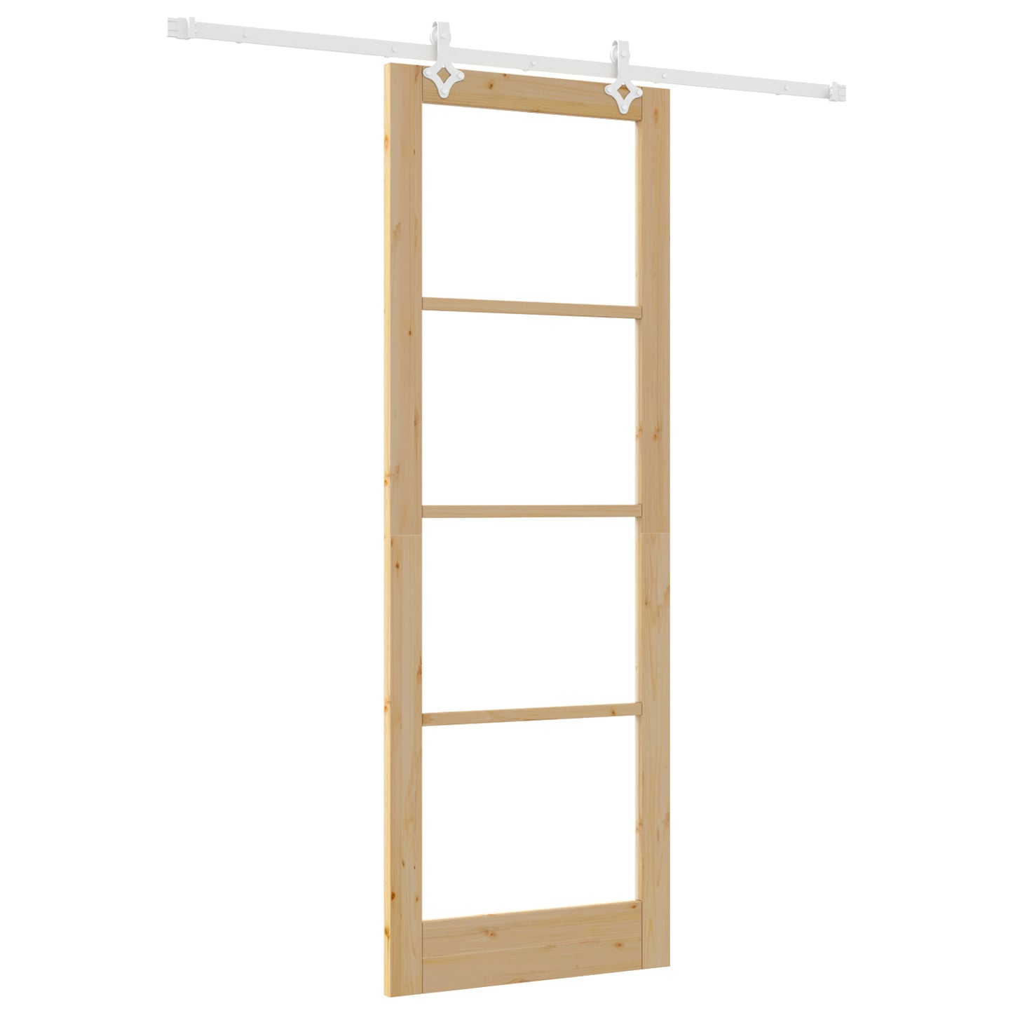 Sliding Door with Hardware Set 83x232 cm Solid Wood Pine, vidaXL Interior Door with Glass 'ORKDAL'83x232x4 cm Solid Wood Pine