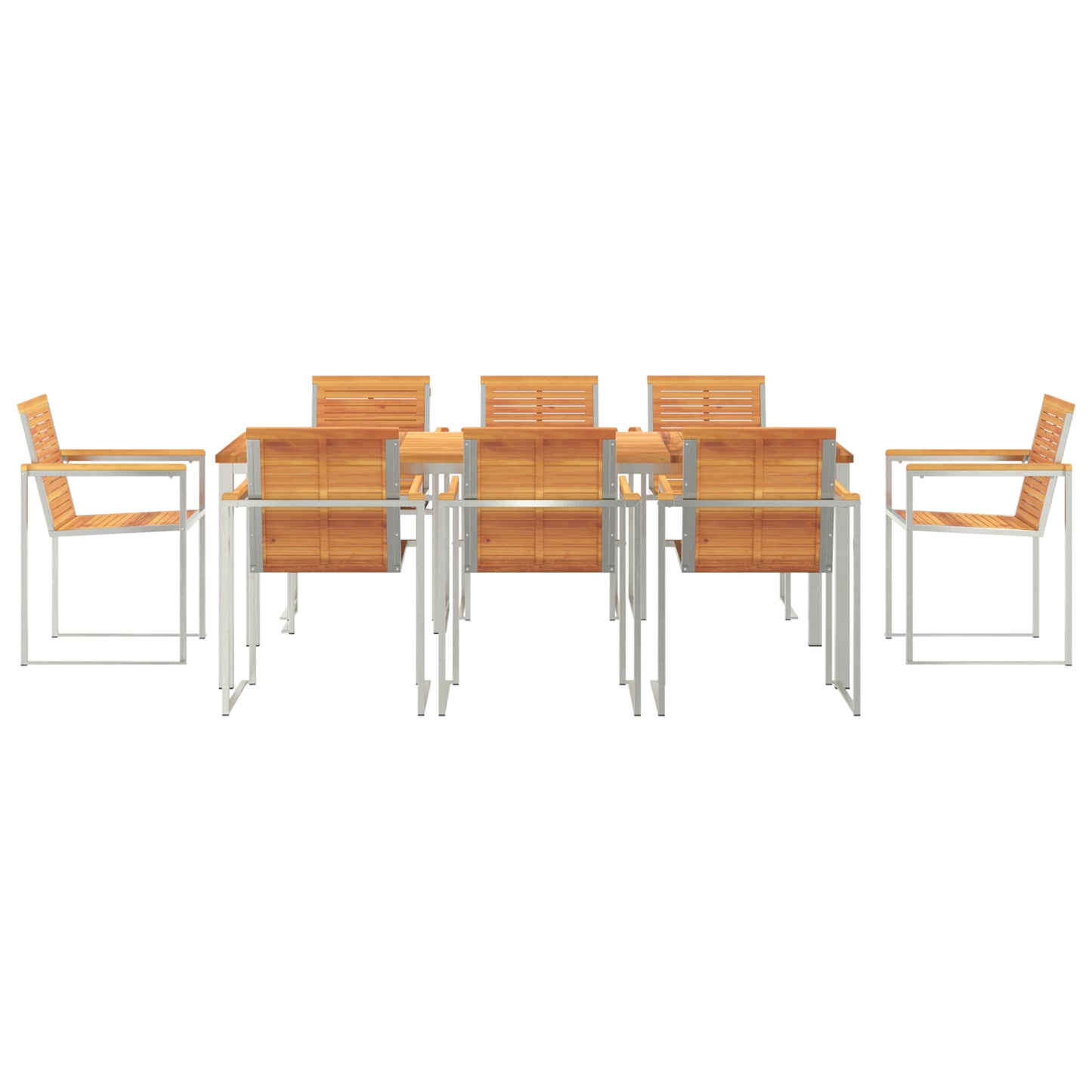 9 Piece Garden Dining Set Solid Wood Acacia, vidaXL Outdoor Dining Table 200x90x74.5 cm Solid Wood Acacia