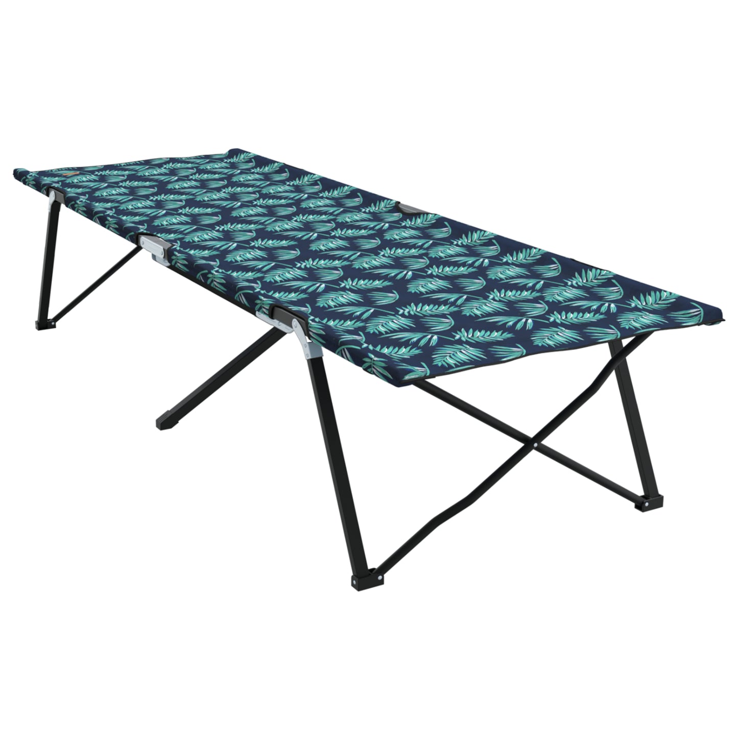 Folding Sun Bed with Carry Bag Leaf Pattern 600D Oxford Fabric