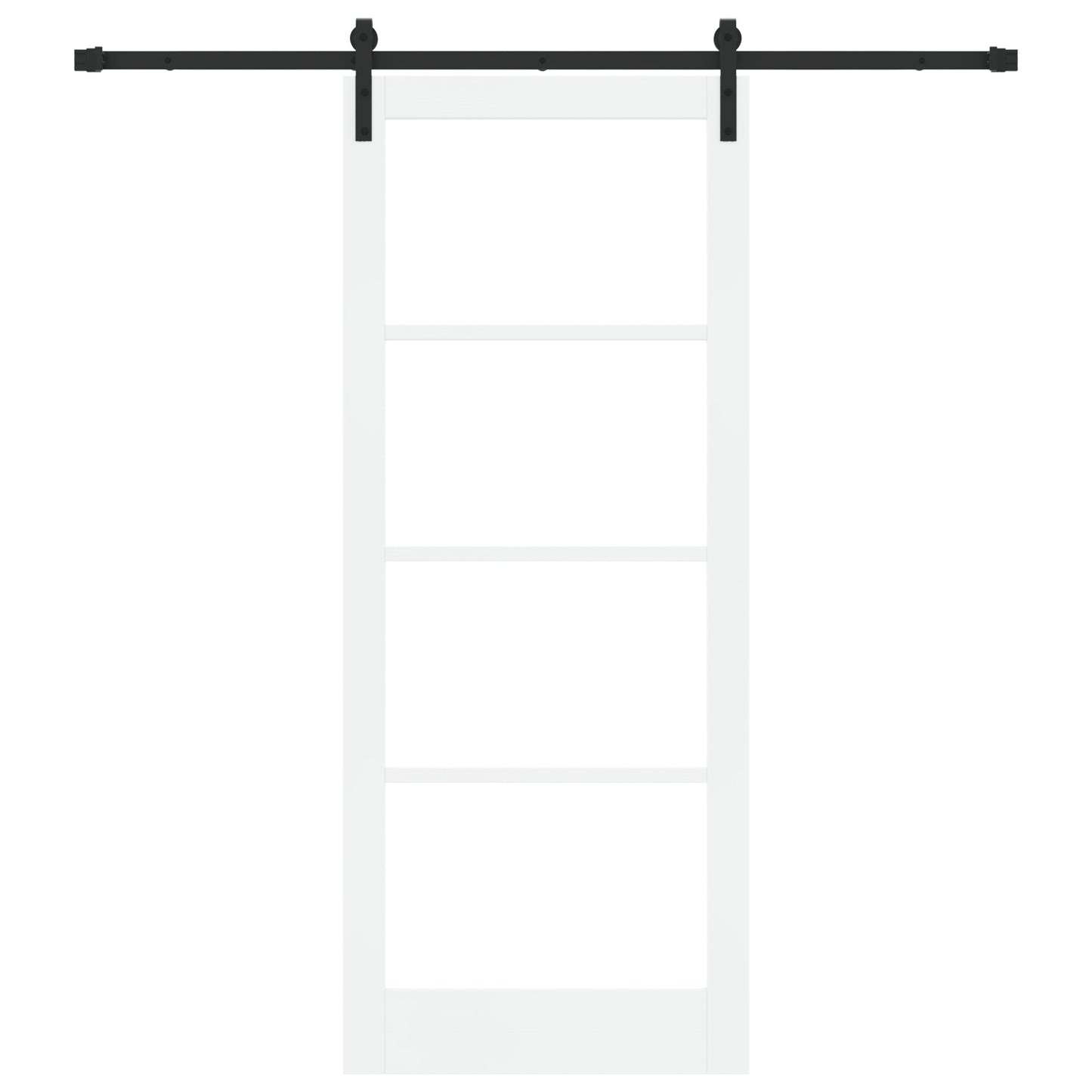Sliding Door with Hardware Set 'ORKDAL'White Solid Wood & Glass, vidaXL Interior Door with Glass 'ORKDAL'White 86x211x4 cm
