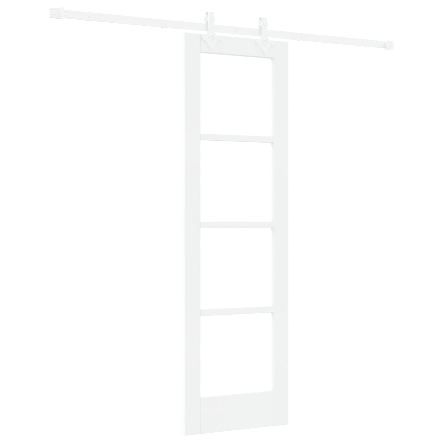 Sliding Door with Hardware Set White 61x198.5 cm Solid Wood Pine, vidaXL Interior Door with Glass 'ORKDAL'White 61x198.5x4 cm