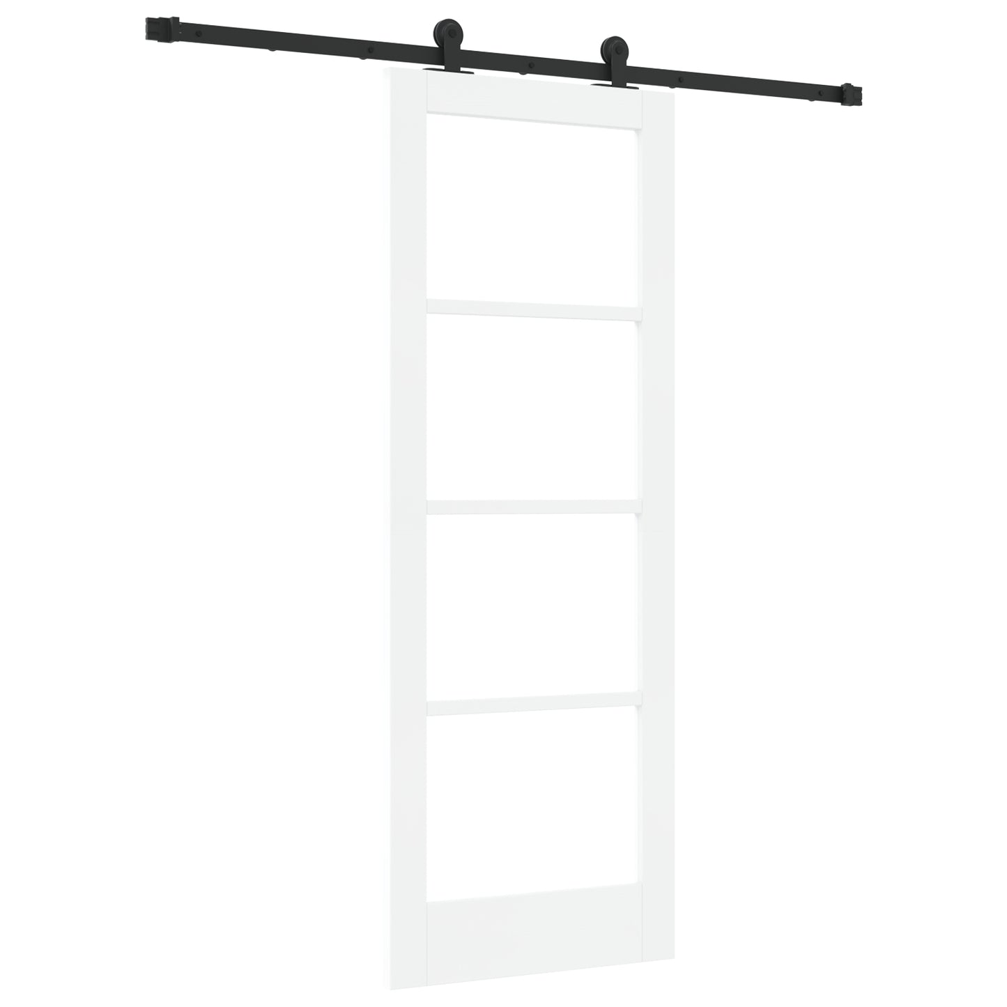 Sliding Door with Hardware Set 'ORKDAL'White Solid Wood & Glass, vidaXL Interior Door with Glass 'ORKDAL'White 73,5x198,5x4 cm