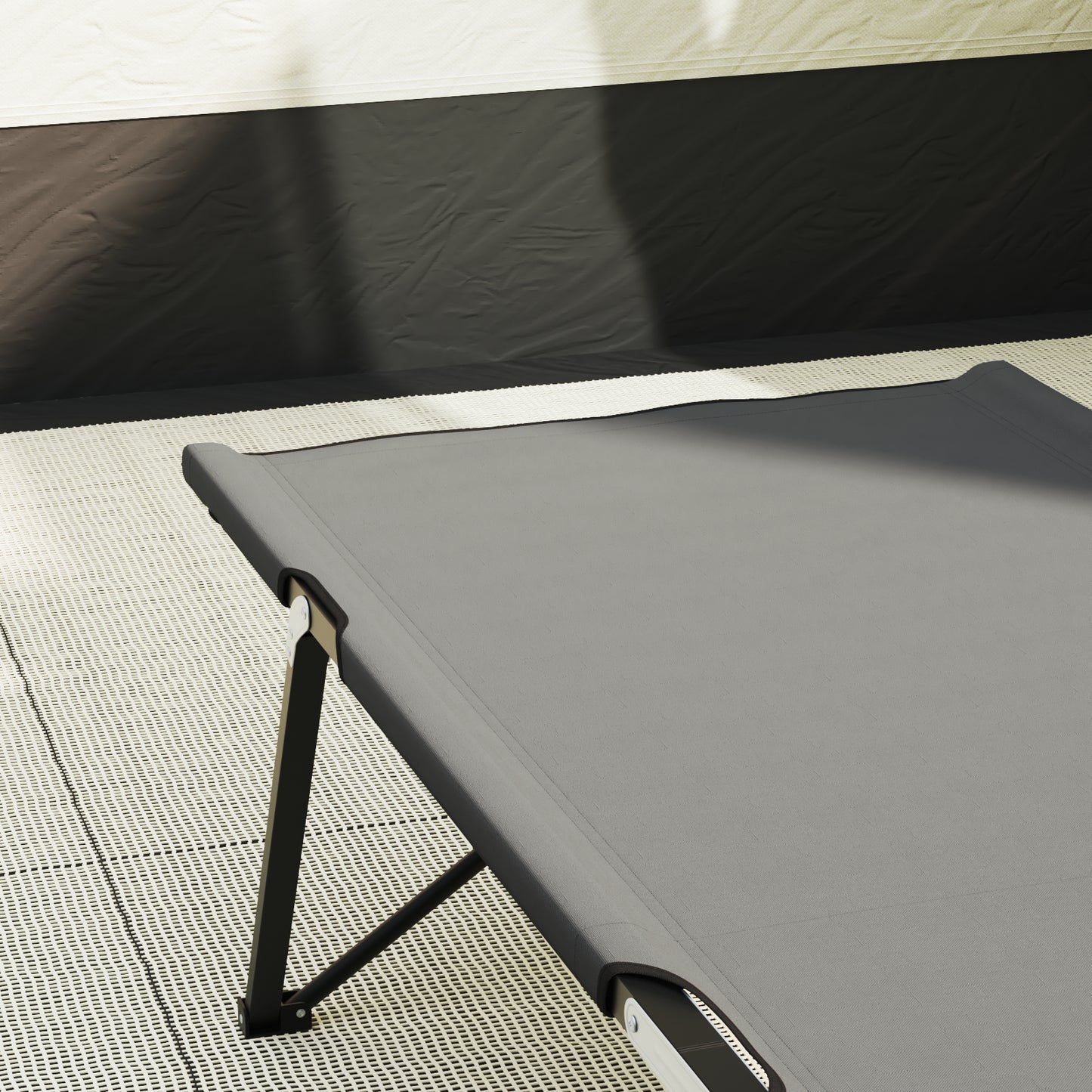 Folding Sun Beds with Carry Bags 2 pcs Grey 600D Oxford Fabric