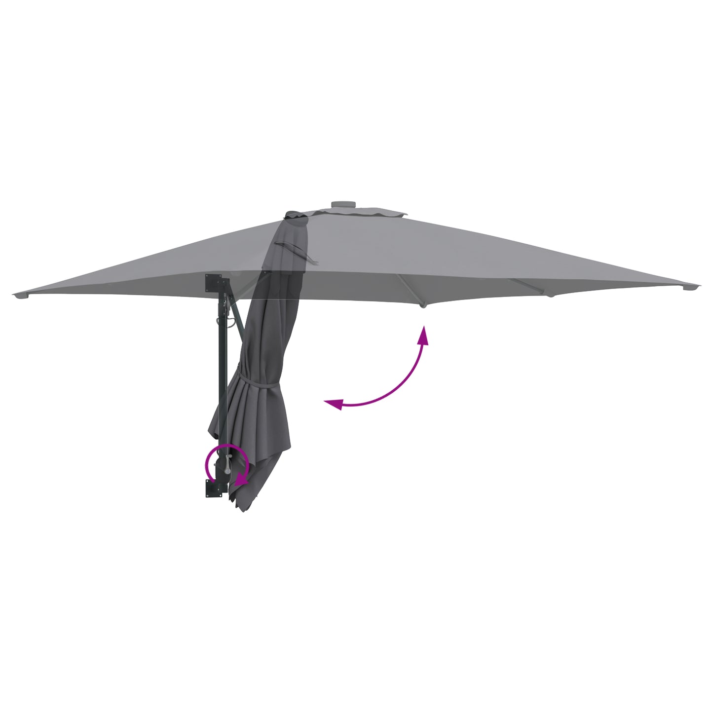 Outdoor Umbrella Anthracite Polyester, Powder-Coated Steel Large