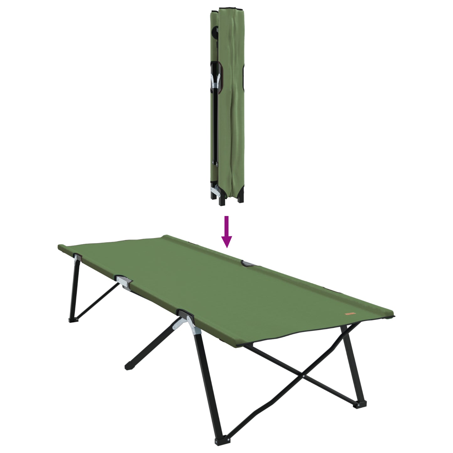 Folding Sun Beds with Carry Bags 2 pcs Army Green 600D Oxford Fabric