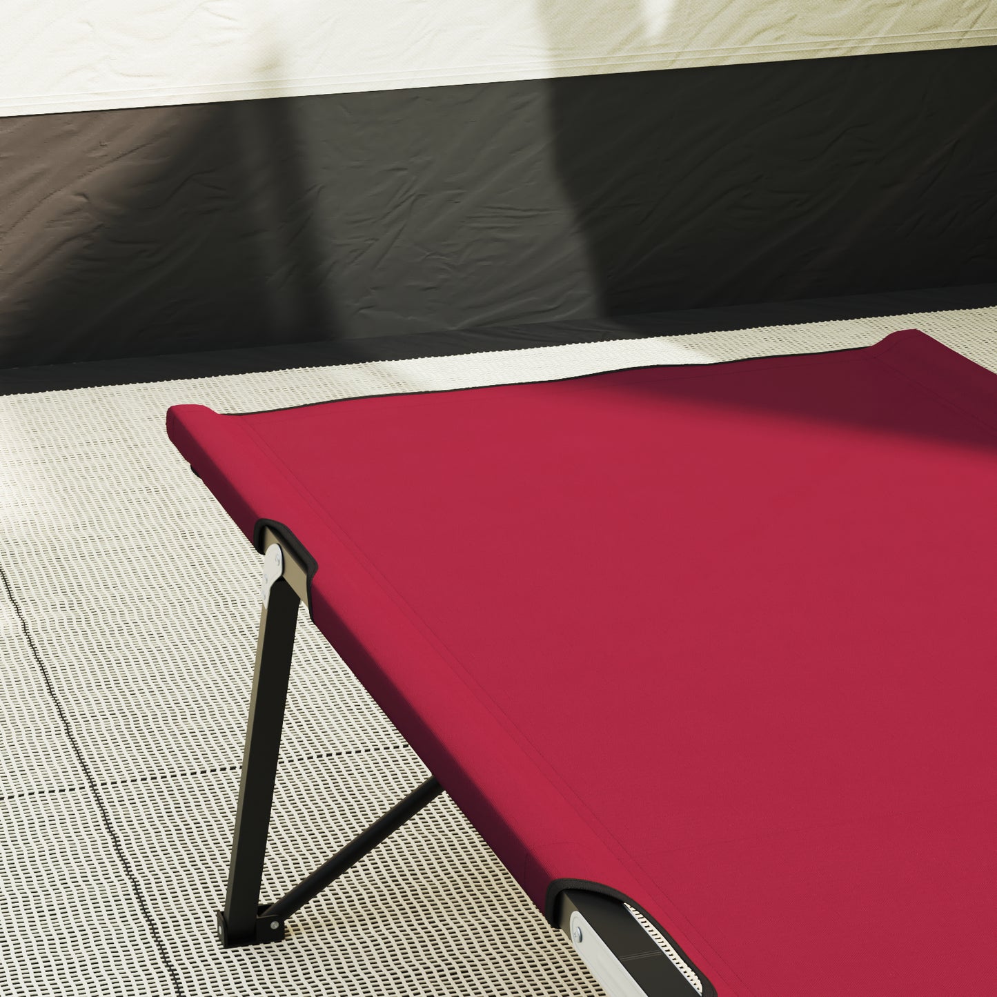 Folding Sun Bed with Carry Bag Red 600D Oxford Fabric