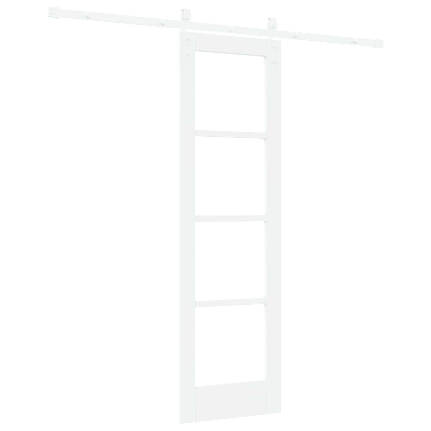 Sliding Door with Hardware Set 'ORKDAL'White Solid Wood & Glass, vidaXL Interior Door with Glass 'ORKDAL'White 61x198.5x4 cm