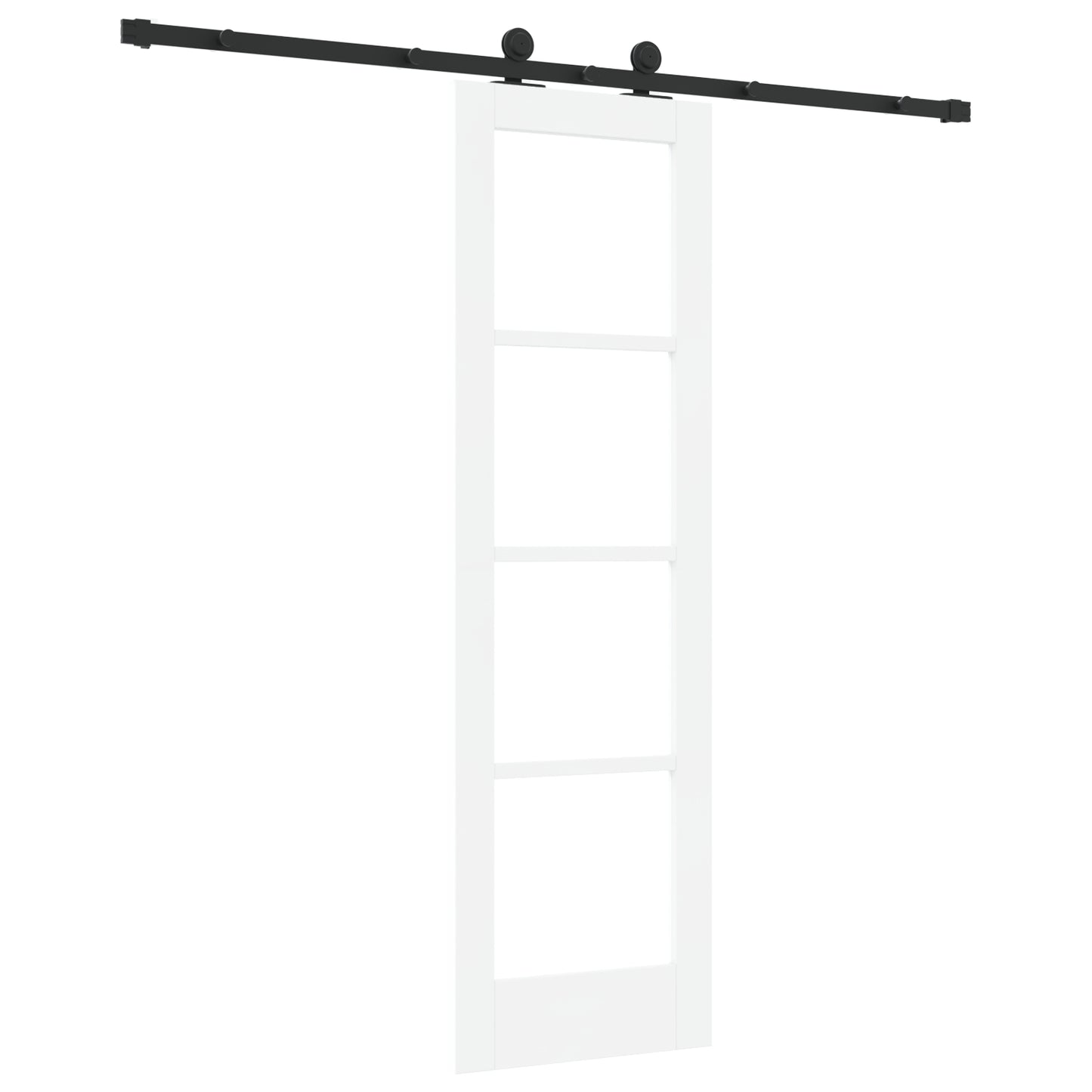 Sliding Door with Hardware Set 'ORKDAL'White Solid Wood&Glass, vidaXL Interior Door with Glass 'ORKDAL'White 61x198.5x4 cm