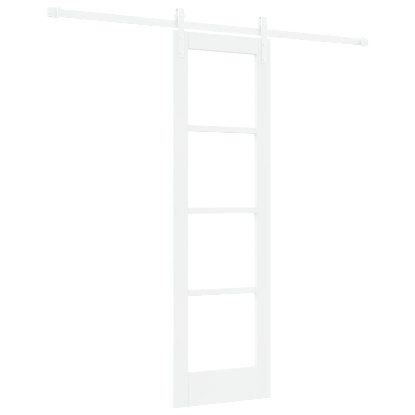Sliding Door with Hardware Set 'ORKDAL'White Solid Wood & Glass, vidaXL Interior Door with Glass 'ORKDAL'White 61x198.5x4 cm