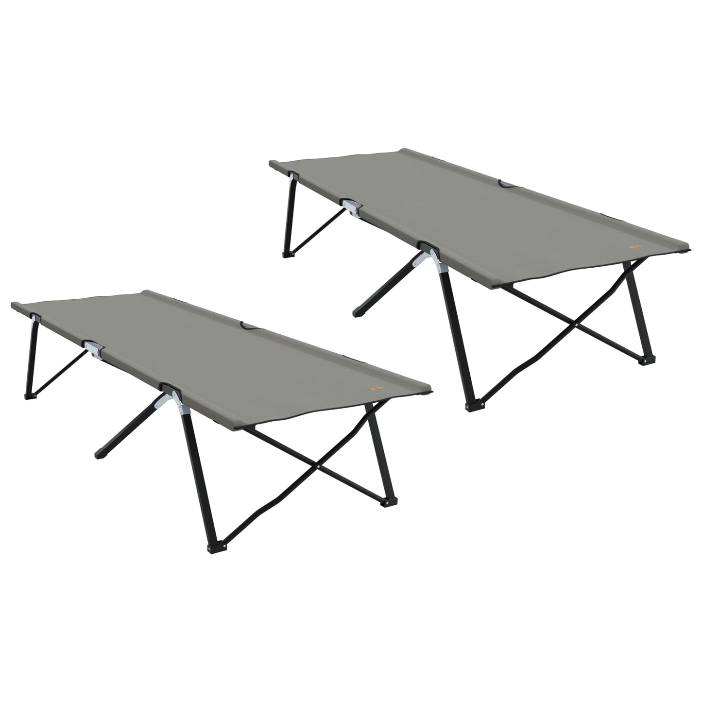 Folding Sun Beds with Carry Bags 2 pcs Grey 600D Oxford Fabric