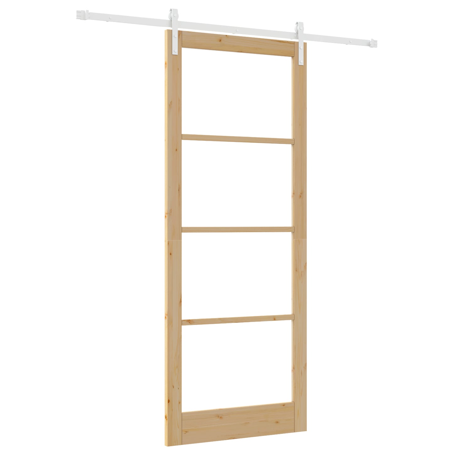 Sliding Door with Hardware Set "ORKDAL" Solid Wood & Glass, vidaXL Interior Door with Glass "ORKDAL" 93x232x4 cm Solid Wood Pine