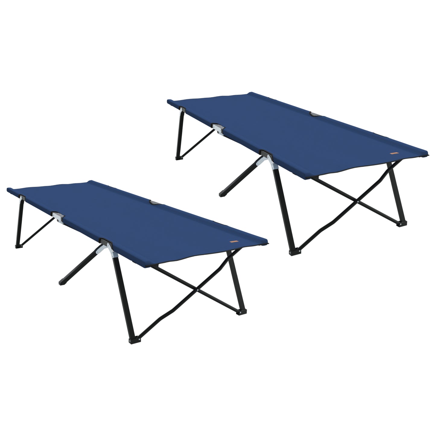 Folding Sun Beds with Carry Bags 2 pcs Blue 600D Oxford Fabric