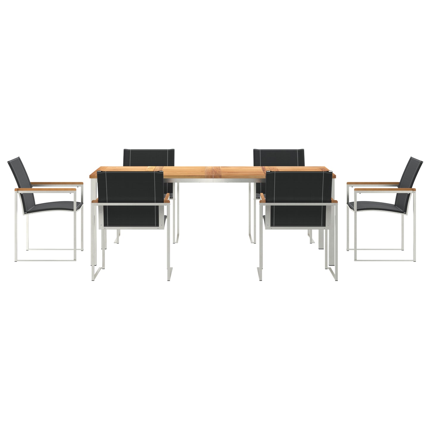 7 Piece Garden Dining Set in Solid Wood Acacia, vidaXL Outdoor Dining Table 200x90x74.5 cm in Solid Wood Acacia