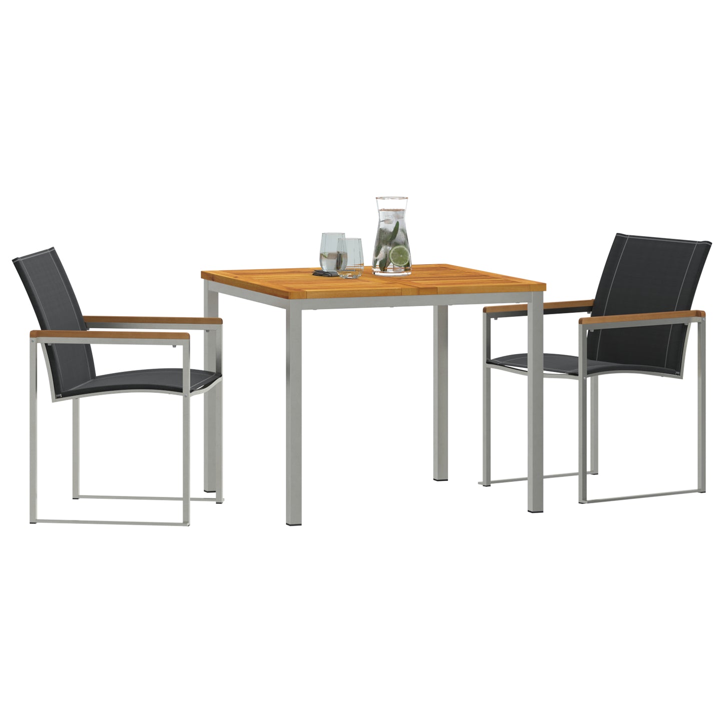 3 Piece Garden Dining Set Solid Wood Acacia, vidaXL Outdoor Dining Table 90x90x74.5 cm Solid Wood Acacia
