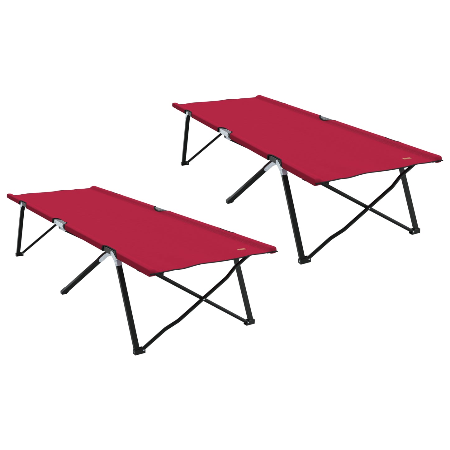 Folding Sun Beds with Carry Bags 2 pcs Red 600D Oxford Fabric