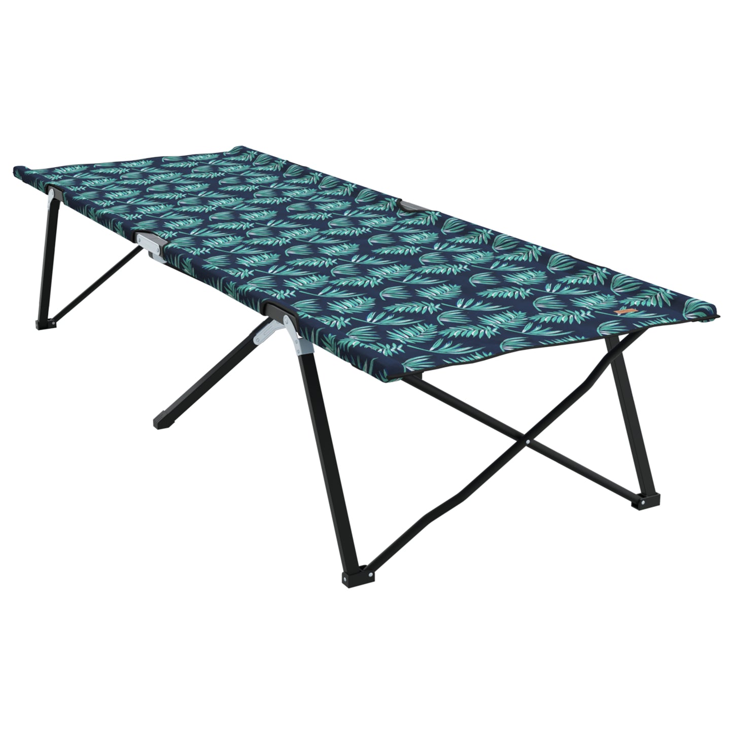 Folding Sun Bed with Carry Bag Leaf Pattern 600D Oxford Fabric