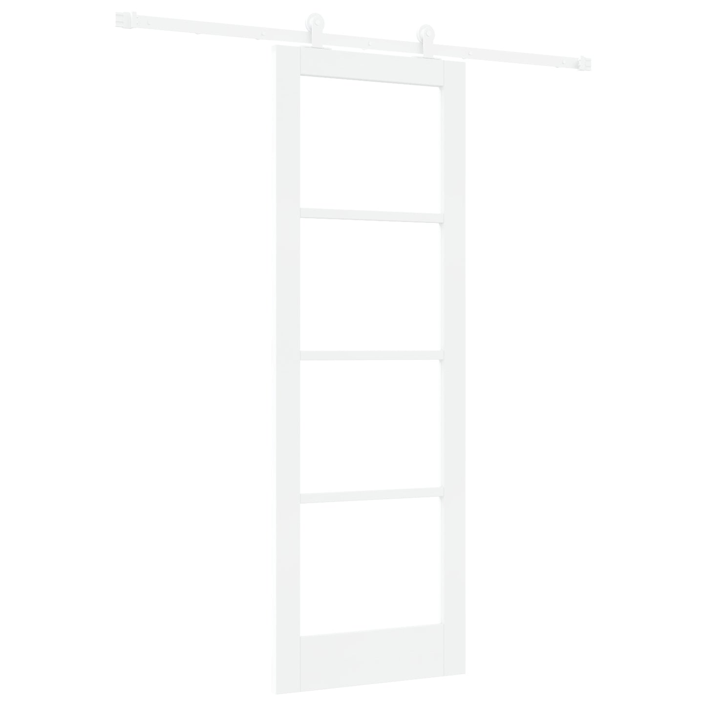 Sliding Door with Hardware Set 'ORKDAL'White Solid Wood & Glass, vidaXL Interior Door with Glass 'ORKDAL'White 73.5x211x4 cm