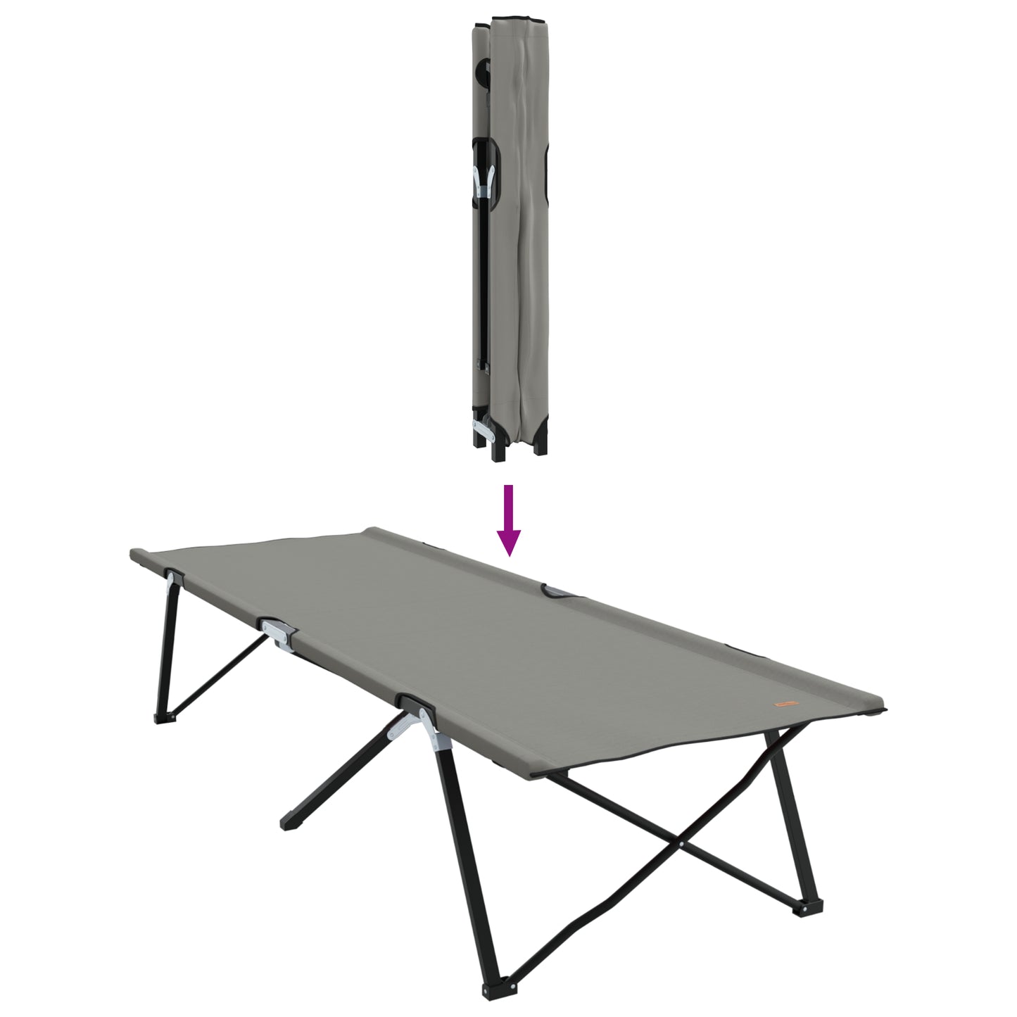 Folding Sun Beds with Carry Bags 2 pcs Grey 600D Oxford Fabric