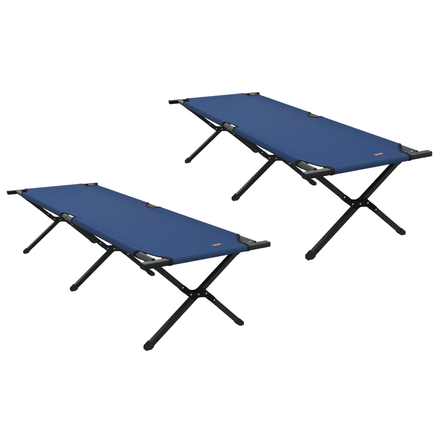 Folding Sun Beds 2 pcs with Carry Bag Blue 600D Oxford Fabric