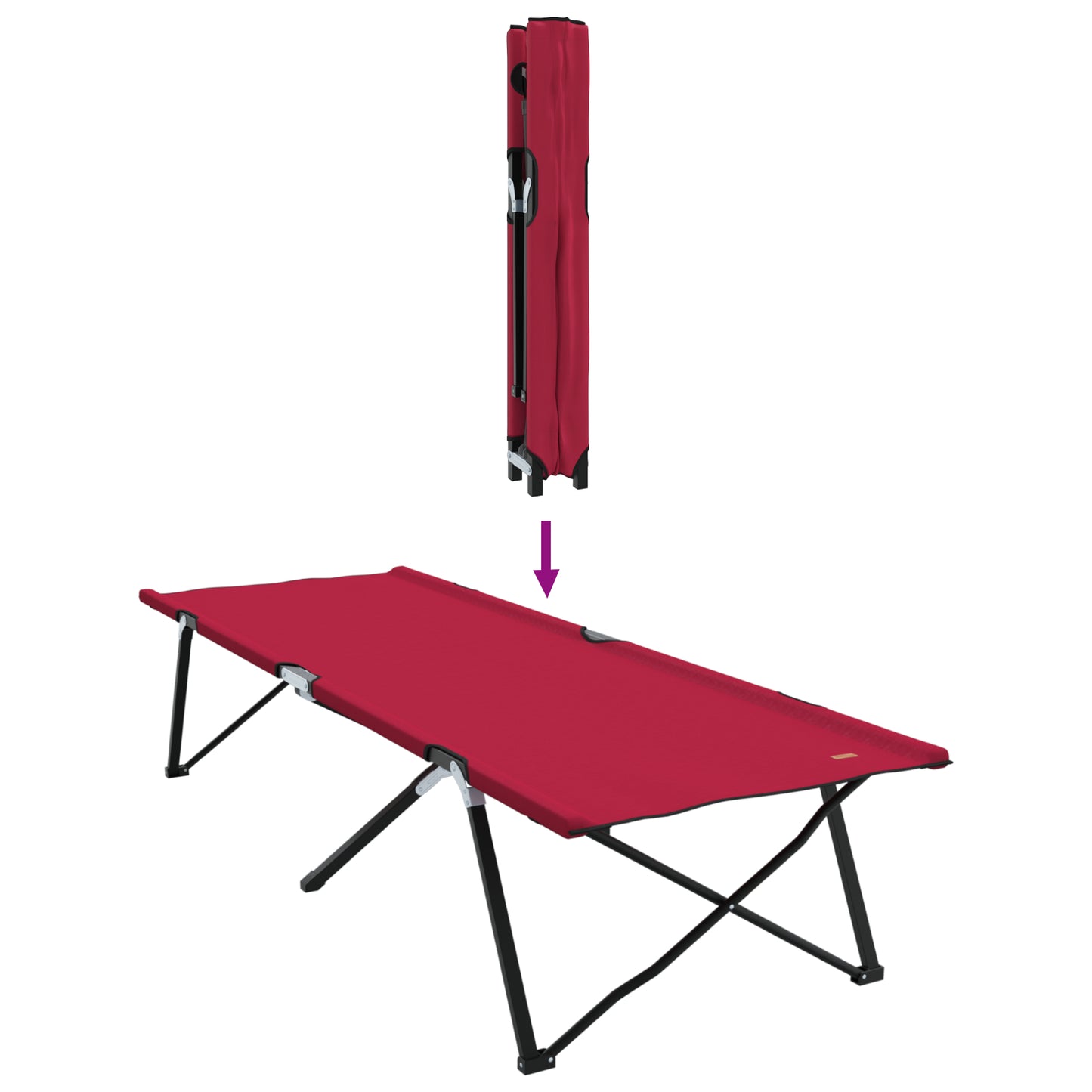 Folding Sun Bed with Carry Bag Red 600D Oxford Fabric
