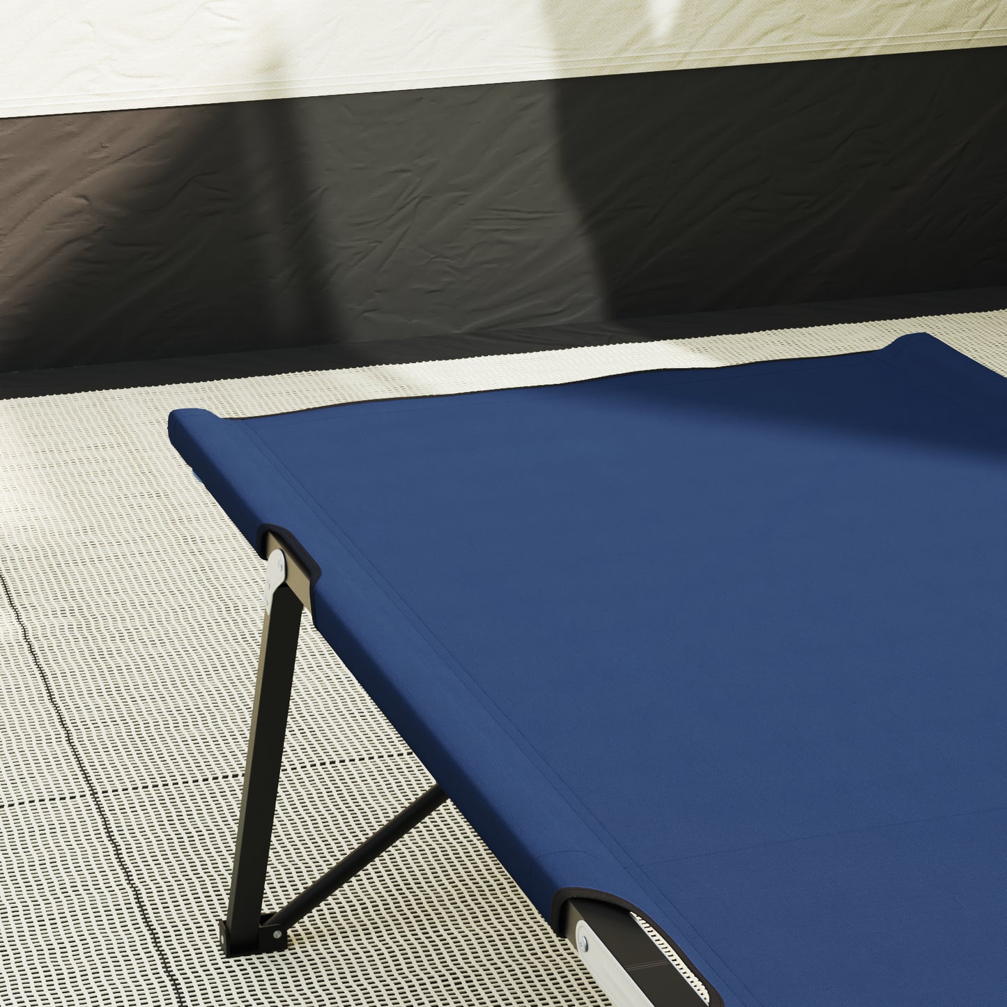 Folding Sun Bed with Carry Bag Blue 600D Oxford Fabric