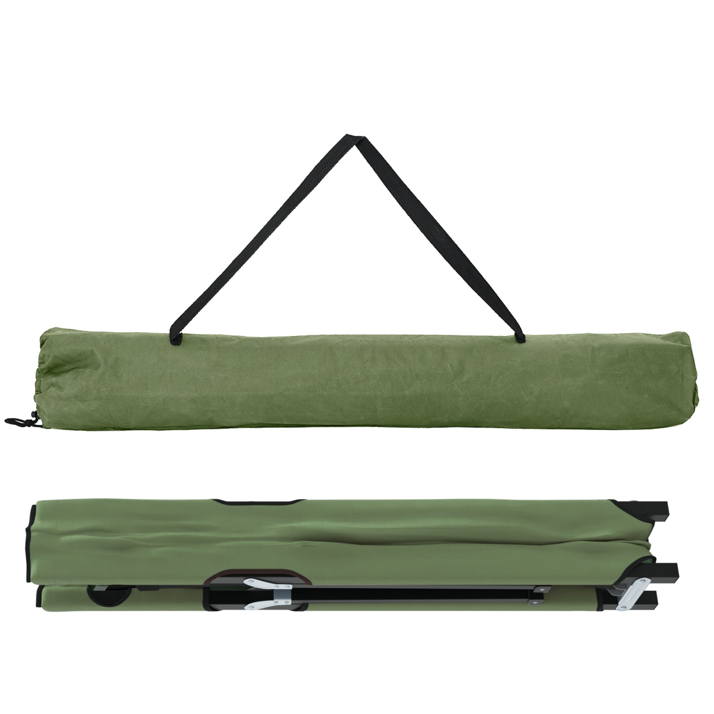 Folding Sun Beds with Carry Bags 2 pcs Army Green 600D Oxford Fabric