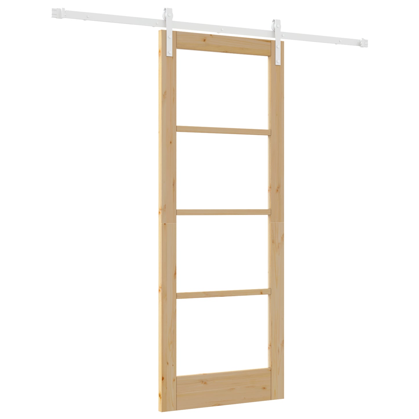 Sliding Door with Hardware Set "ORKDAL" Solid Wood & Glass, vidaXL Interior Door with Glass "ORKDAL" 78x202x4 cm Solid Wood Pine
