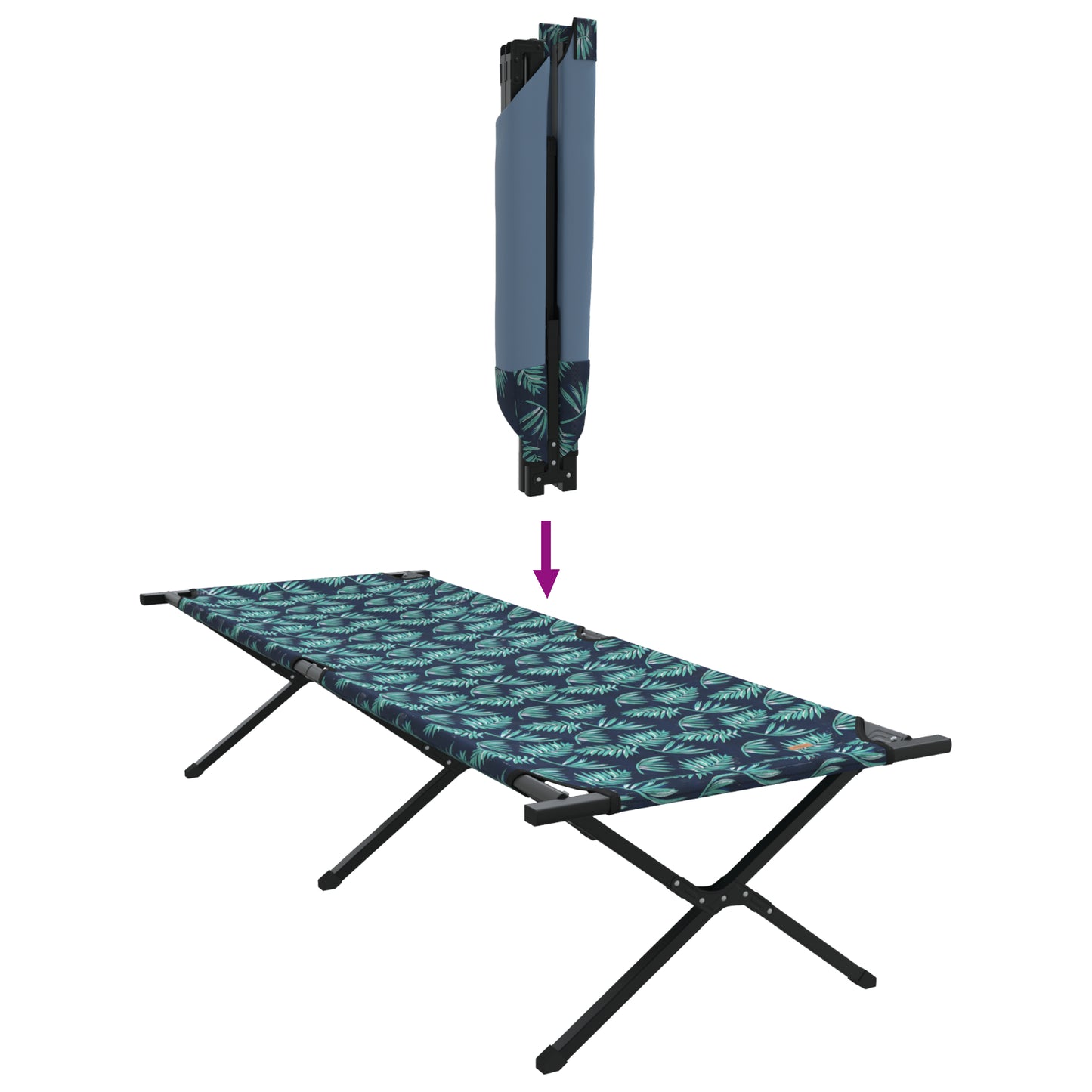 Folding Sun Beds 2 pcs with Carry Bag Leaf Pattern 600D Oxford Fabric