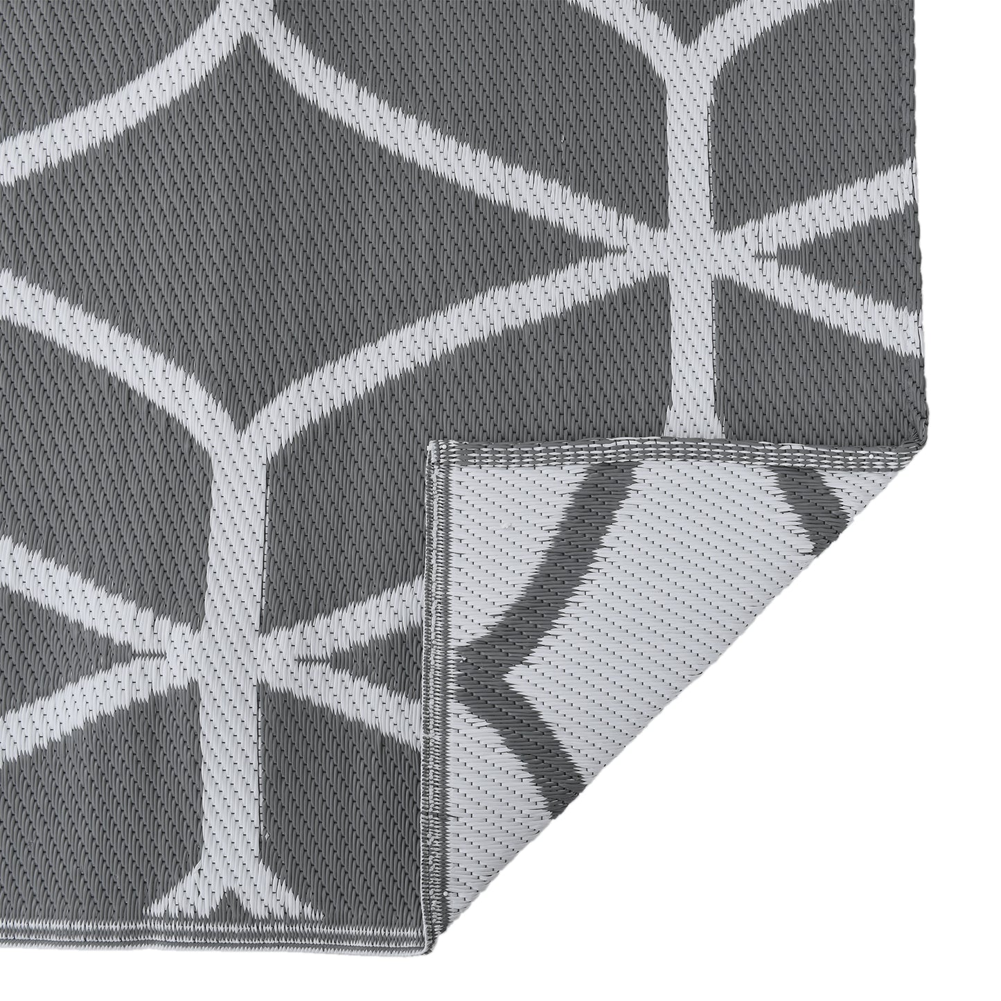Outdoor Blanket ARAKIL Grey and white Polyester 250 x 500 cm