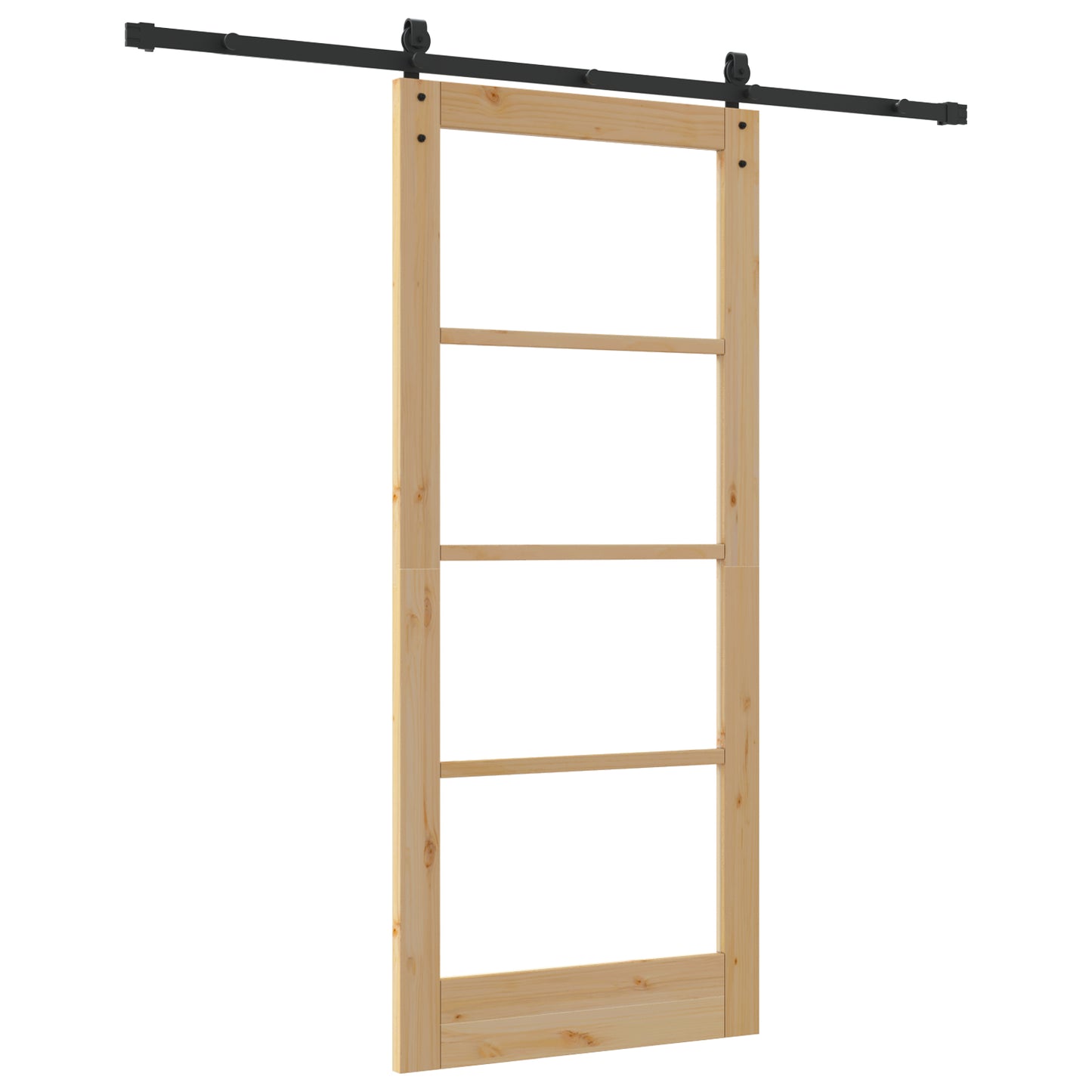 Sliding Door with Hardware Set "ORKDAL" Solid Wood & Glass, vidaXL Interior Door with Glass "ORKDAL" 86x198.5x4 cm Solid Wood Pine