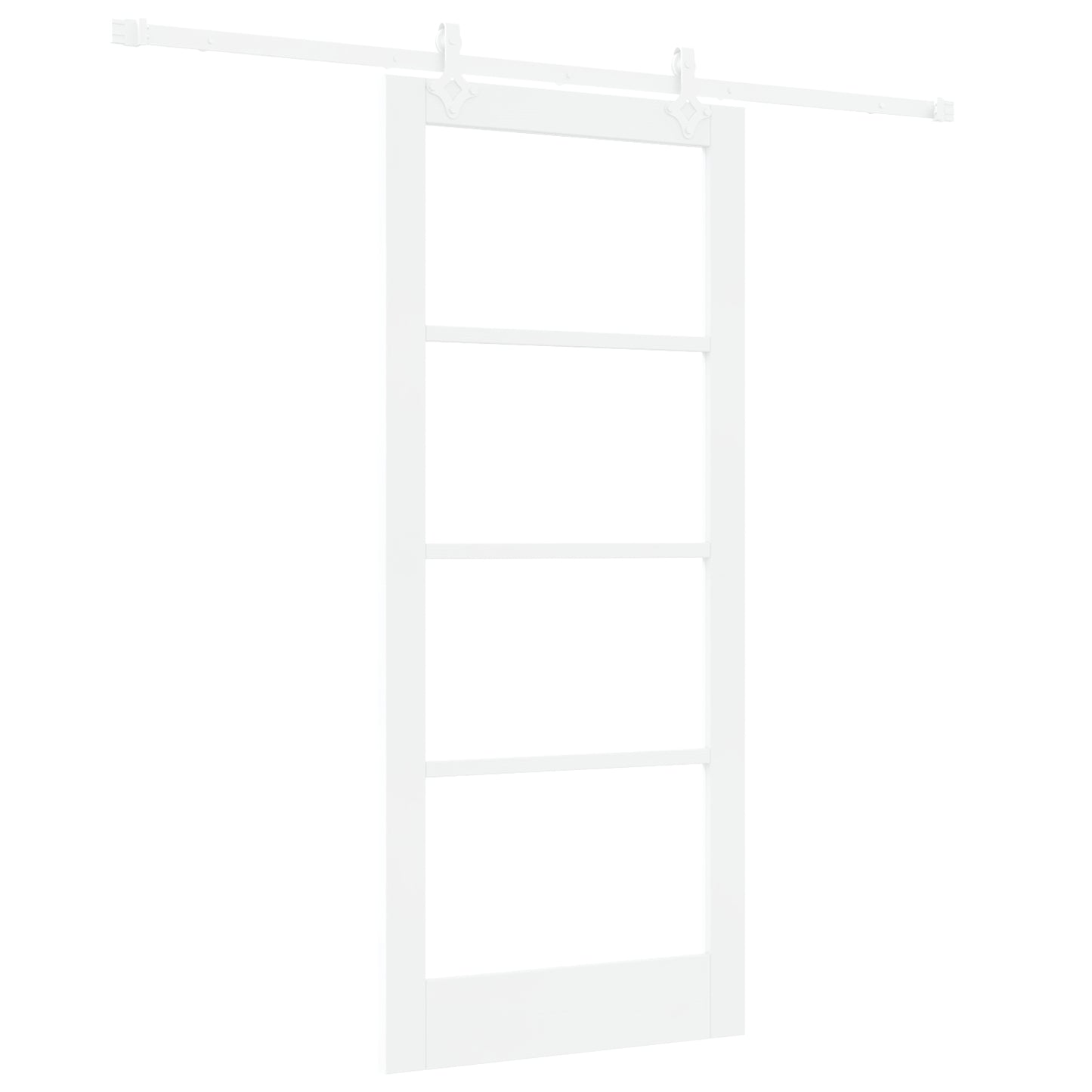 Sliding Door with Hardware Set White 86x198.5 cm Solid Wood Pine, vidaXL Interior Door with Glass 'ORKDAL'White 86x198.5x4 cm