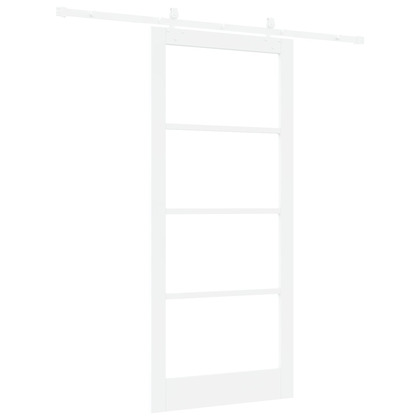 Sliding Door with Hardware Set White 93x211 cm Solid Wood Pine, vidaXL Interior Door with Glass 'ORKDAL'White 93x211x4 cm