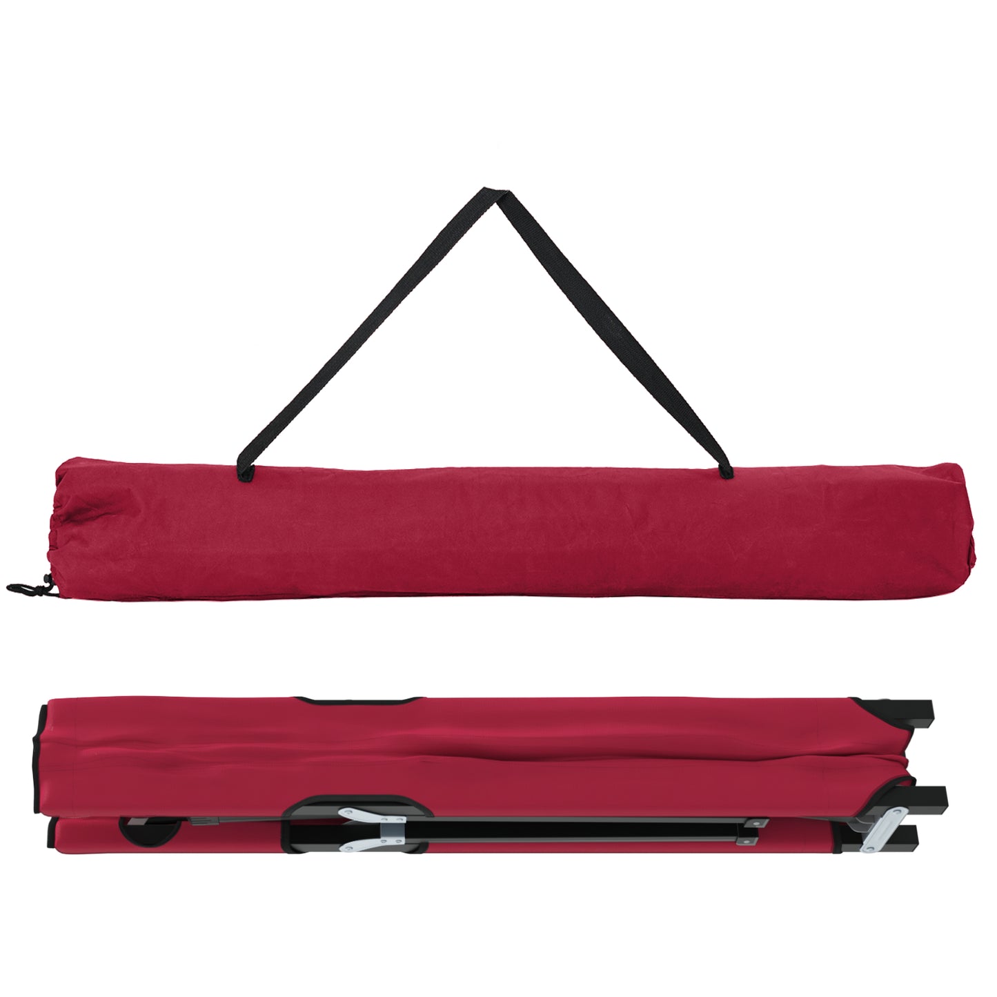 Folding Sun Bed with Carry Bag Red 600D Oxford Fabric