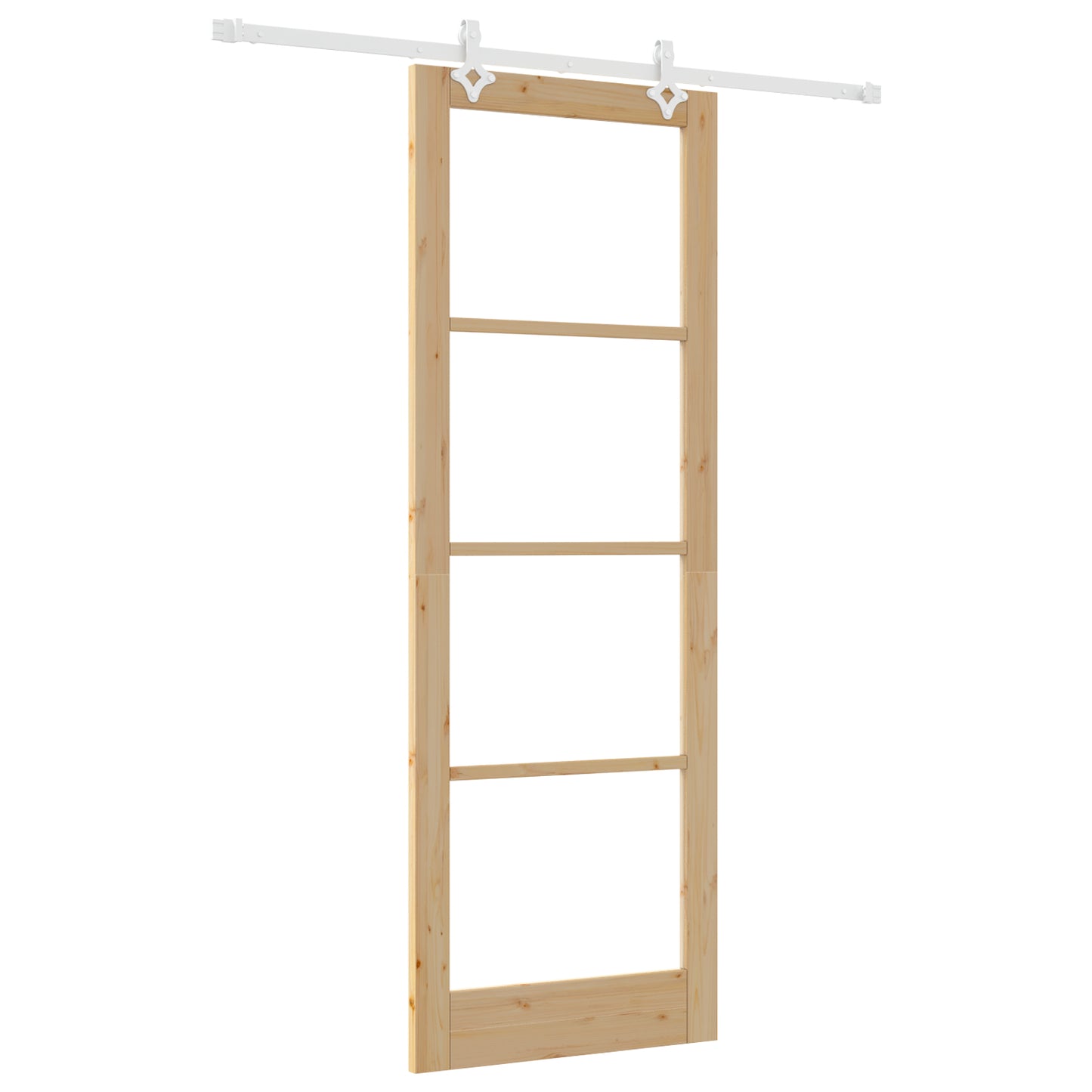 Sliding Door with Hardware Set 83x232 cm Solid Wood Pine, vidaXL Interior Door with Glass 'ORKDAL'83x232x4 cm Solid Wood Pine