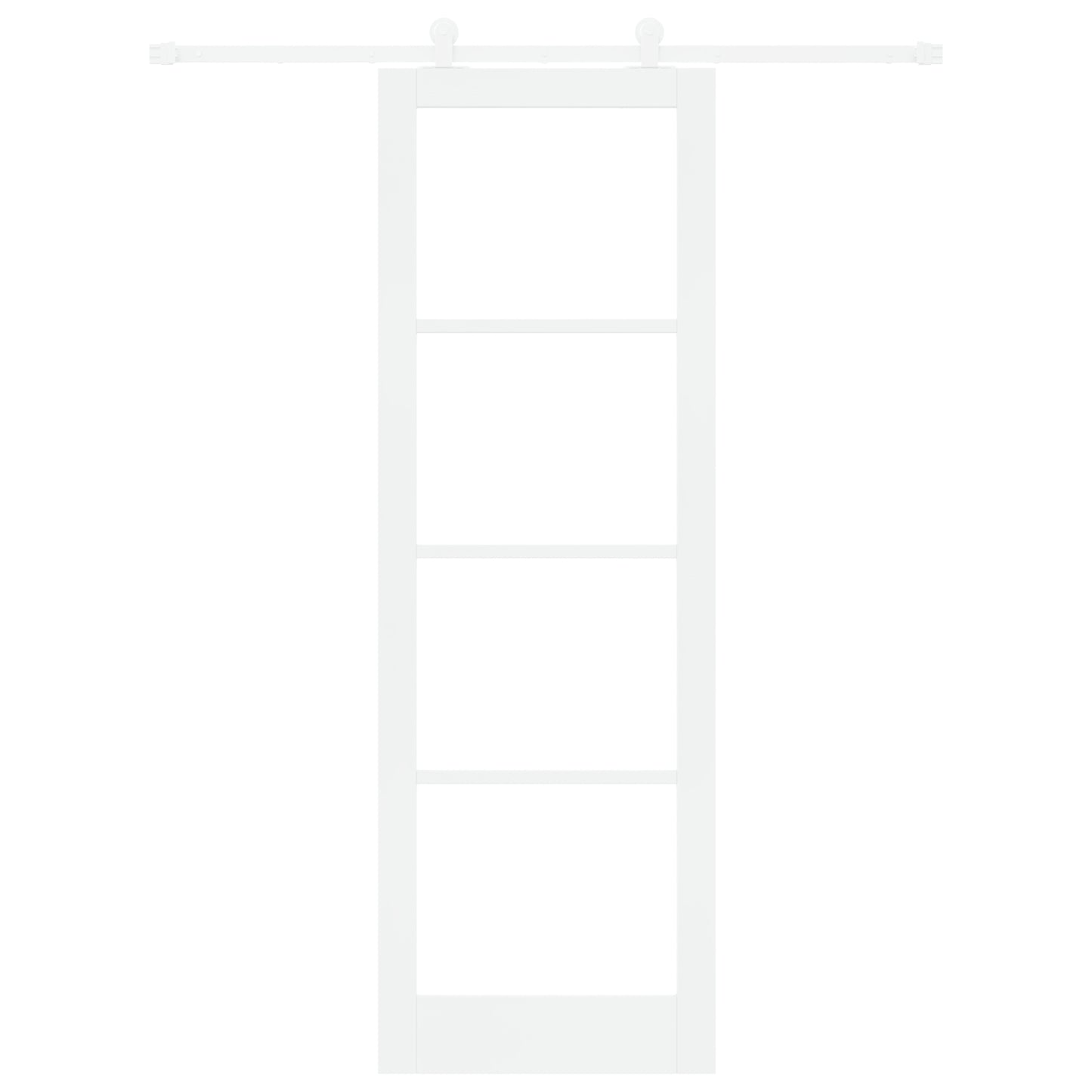 Sliding Door with Hardware Set 'ORKDAL'White Solid Wood&Glass, vidaXL Interior Door with Glass 'ORKDAL'White 78x232x4 cm