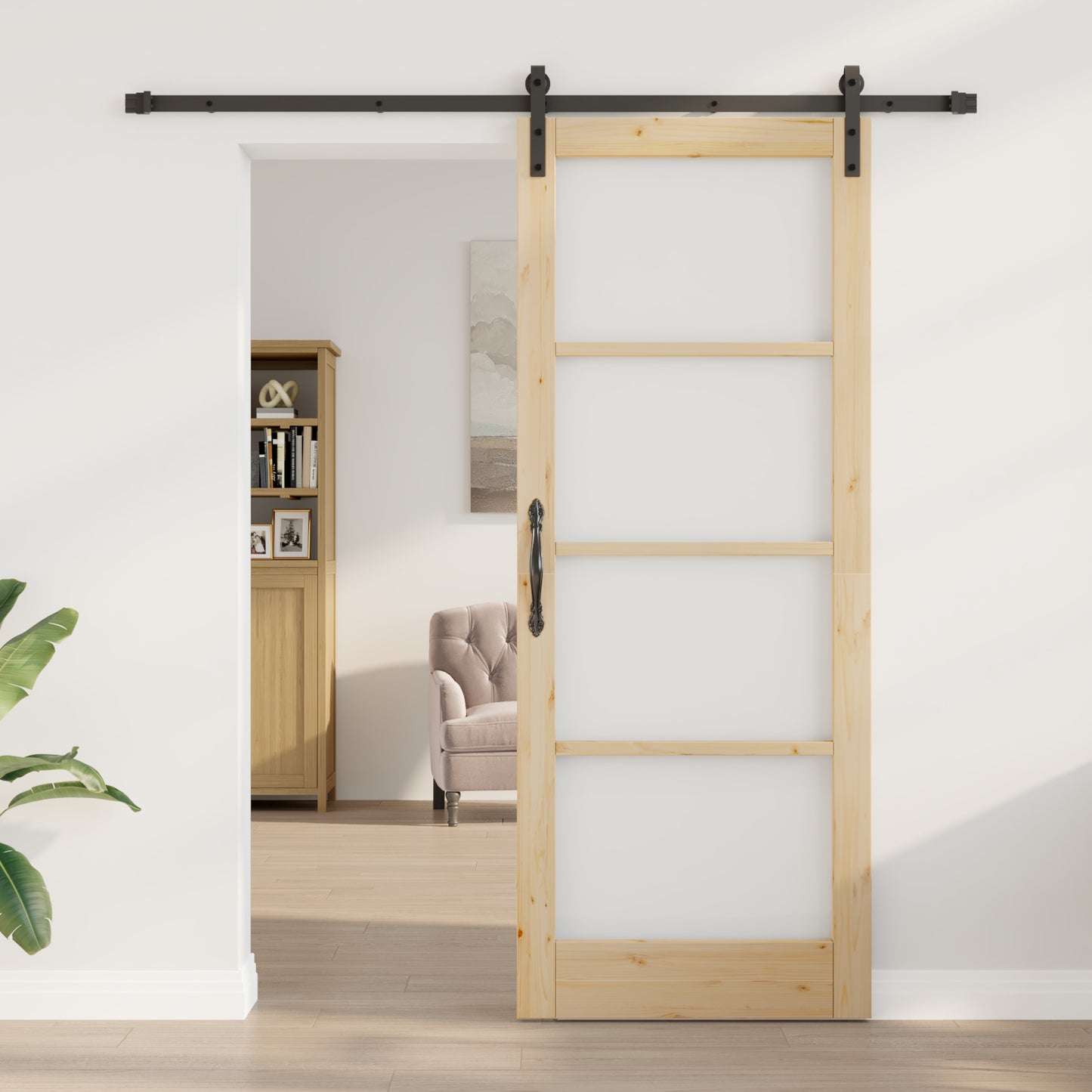 Sliding Door with Hardware Set 'ORKDAL'Solid Wood & Glass, vidaXL Interior Door with Glass 'ORKDAL'83x211x4 cm Solid Wood Pine