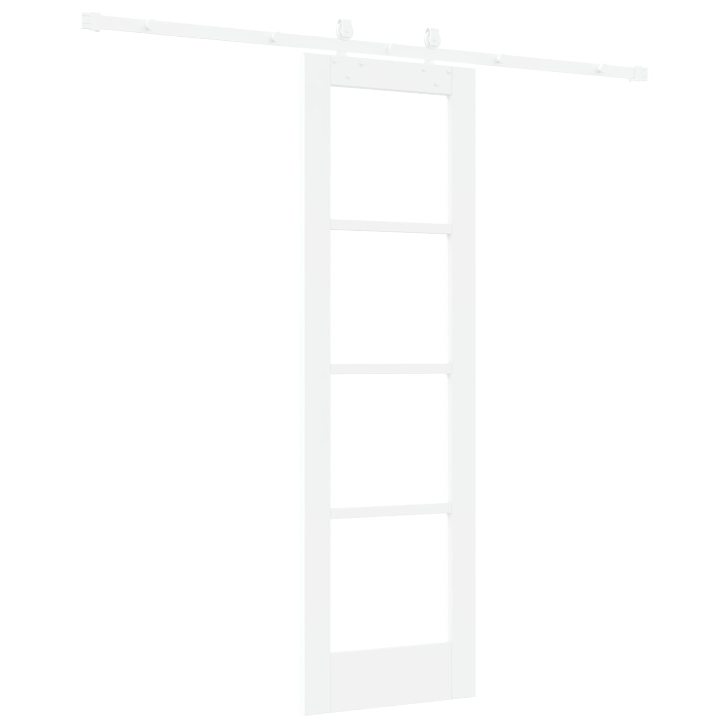 Sliding Door with Hardware Set White 61x198.5 cm Solid Wood Pine, vidaXL Interior Door with Glass 'ORKDAL'White 61x198.5x4 cm