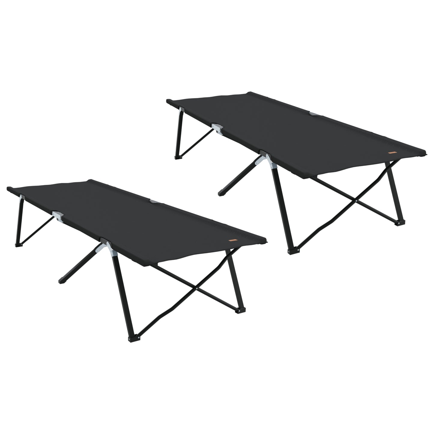 Folding Sun Beds with Carry Bags 2 pcs Black 600D Oxford Fabric