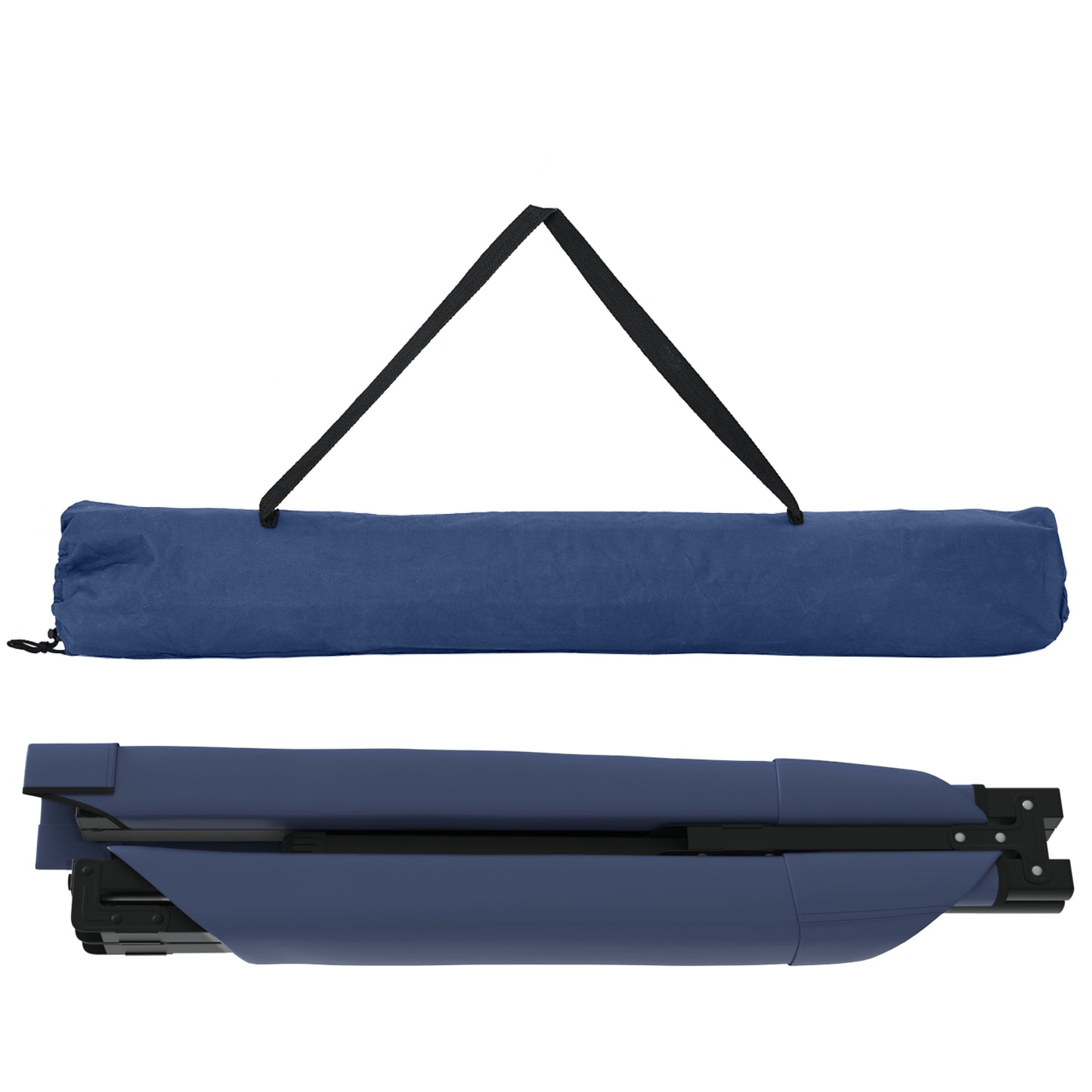 Folding Sun Beds 2 pcs with Carry Bag Blue 600D Oxford Fabric
