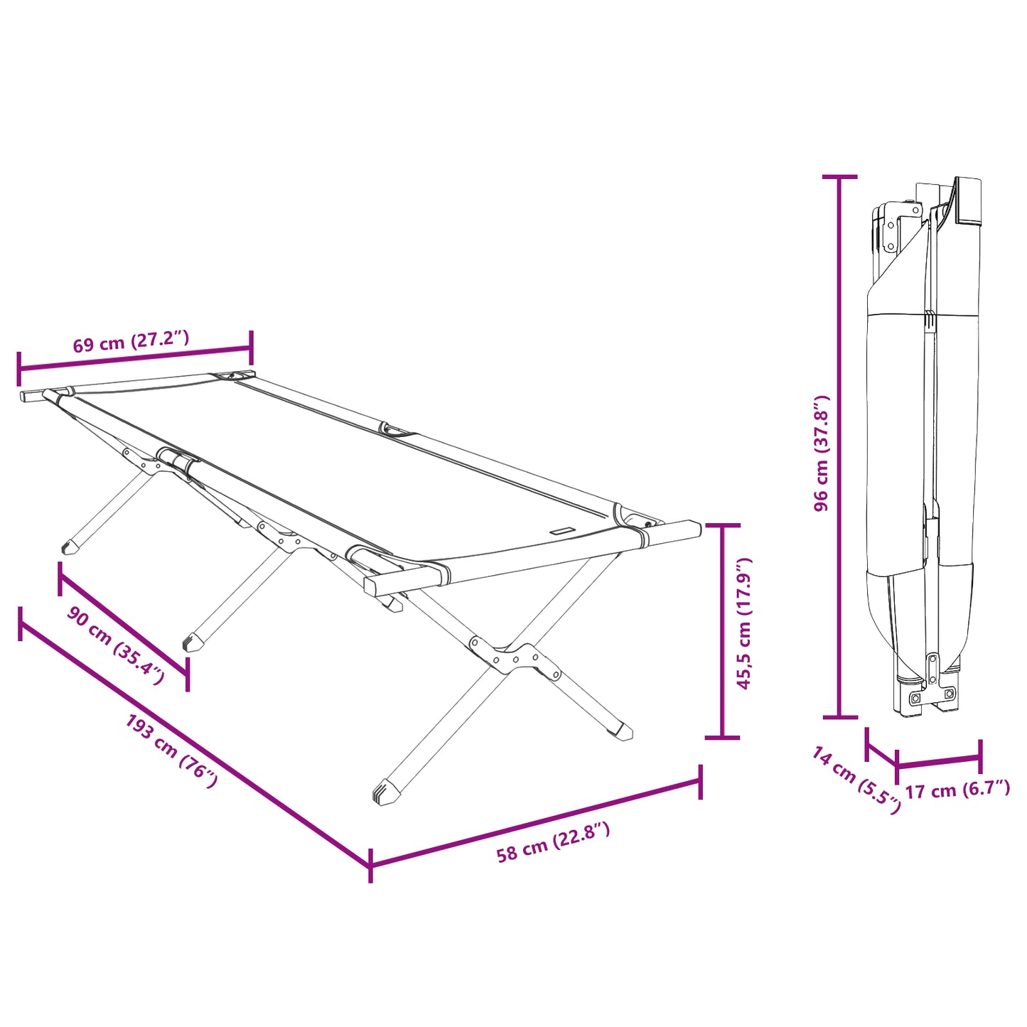 Folding Sun Bed with Carry Bag Grey 600D Oxford Fabric