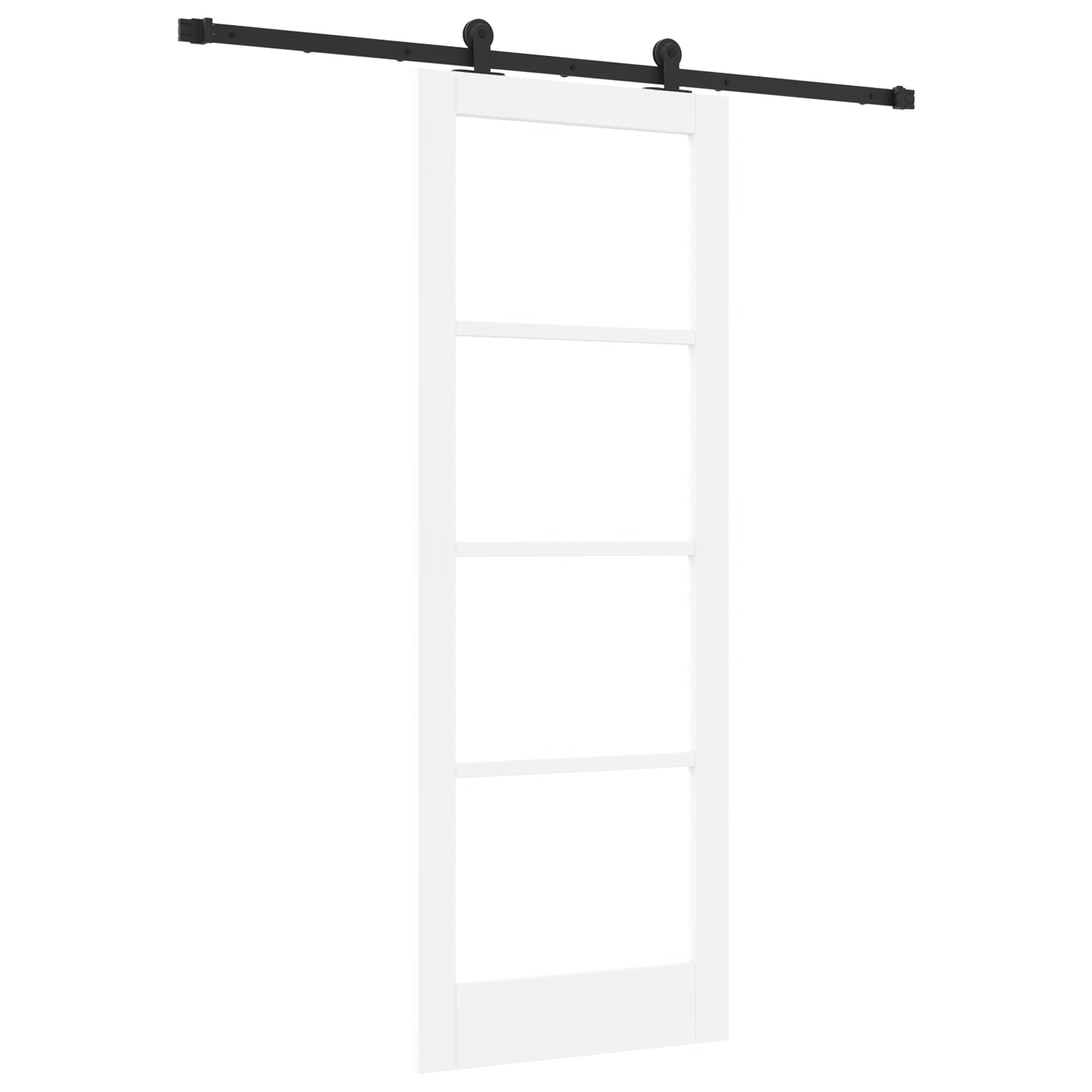 Sliding Door with Hardware Set 'ORKDAL'White Solid Wood & Glass, vidaXL Interior Door with Glass 'ORKDAL'White 78x211x4 cm