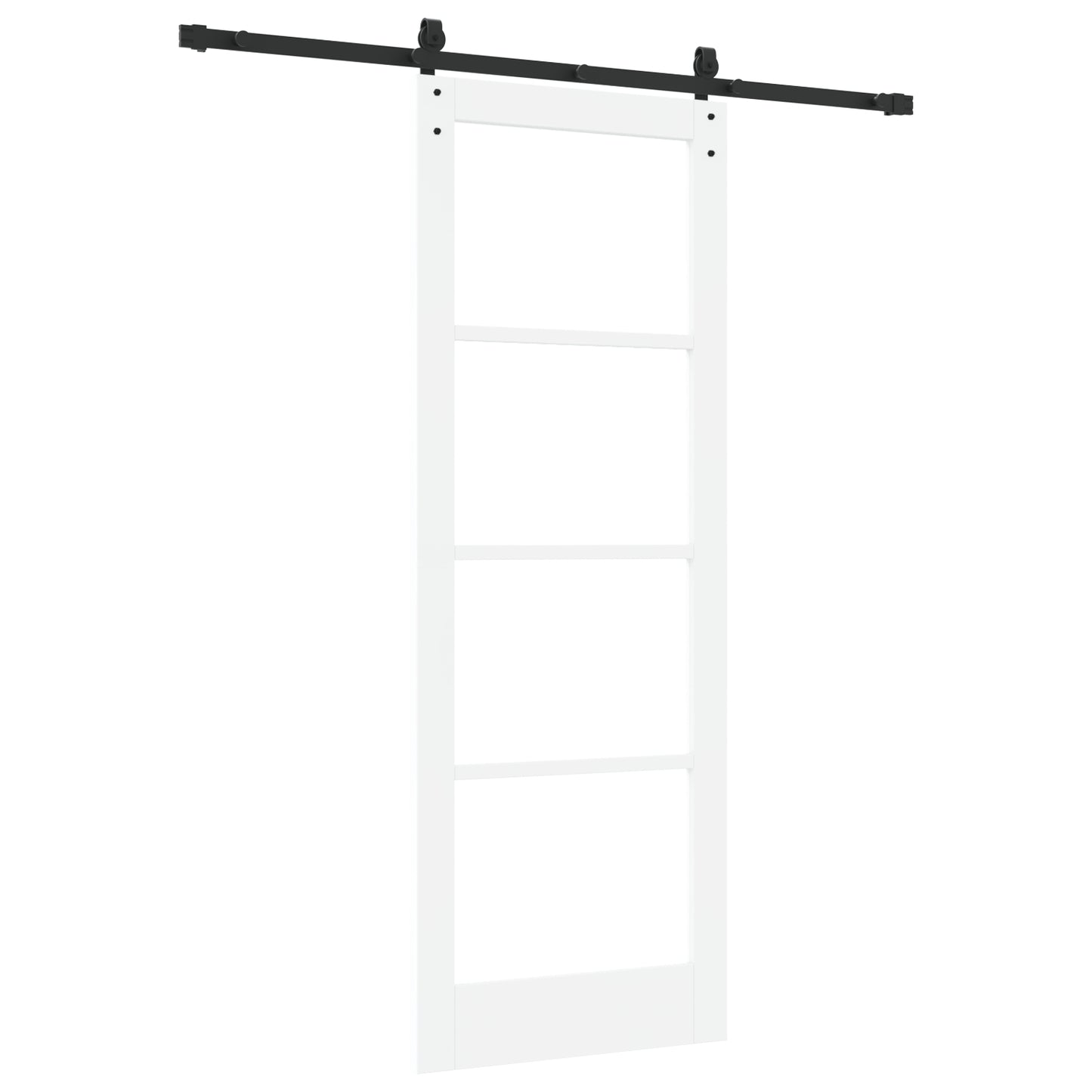 Sliding Door with Hardware Set 'ORKDAL'White Solid Wood & Glass, vidaXL Interior Door with Glass 'ORKDAL'White 78x211x4 cm