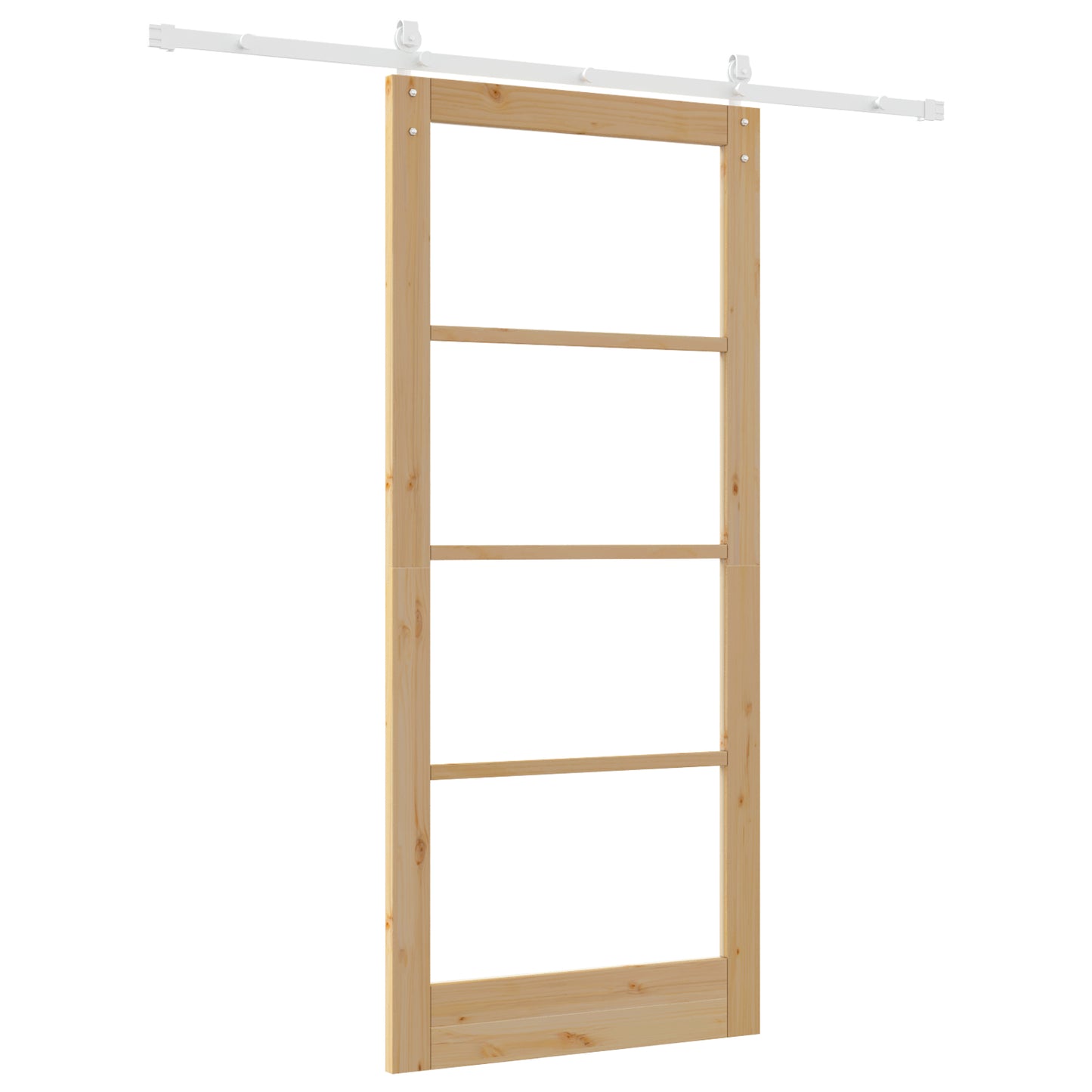 Sliding Door with Hardware Set "ORKDAL" Solid Wood & Glass, vidaXL Interior Door with Glass "ORKDAL" 93x211x4 cm Solid Wood Pine