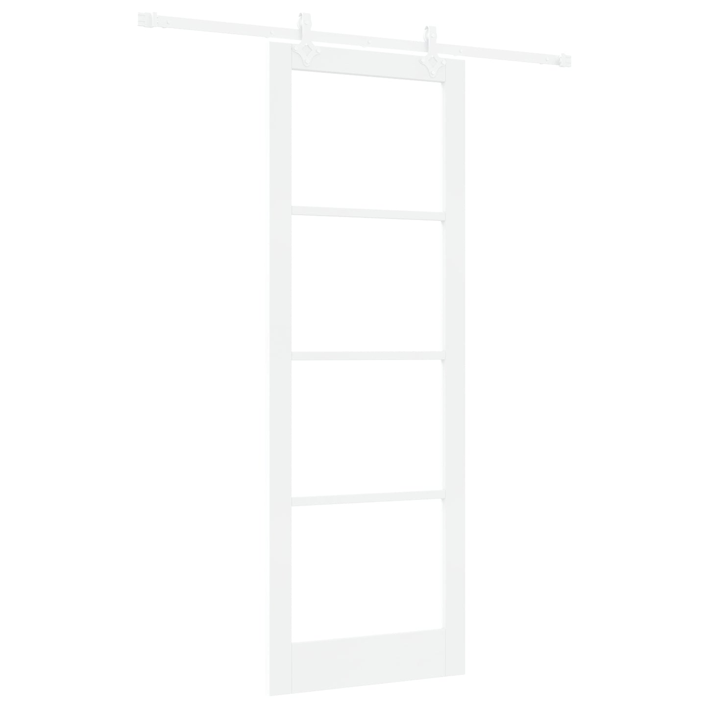 Sliding Door with Hardware Set White 83x232 cm Solid Wood Pine, vidaXL Interior Door with Glass 'ORKDAL'White 83x232x4 cm