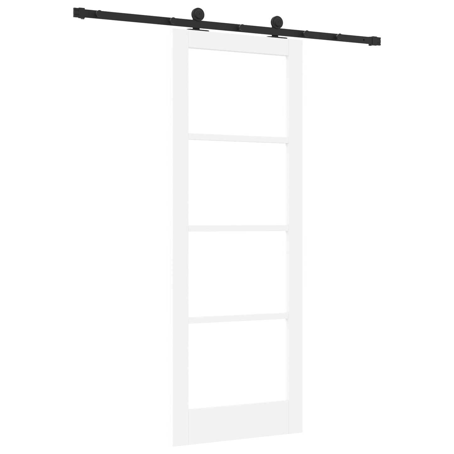 Sliding Door with Hardware Set 'ORKDAL'White Solid Wood & Glass, vidaXL Interior Door with Glass 'ORKDAL'White 78x211x4 cm